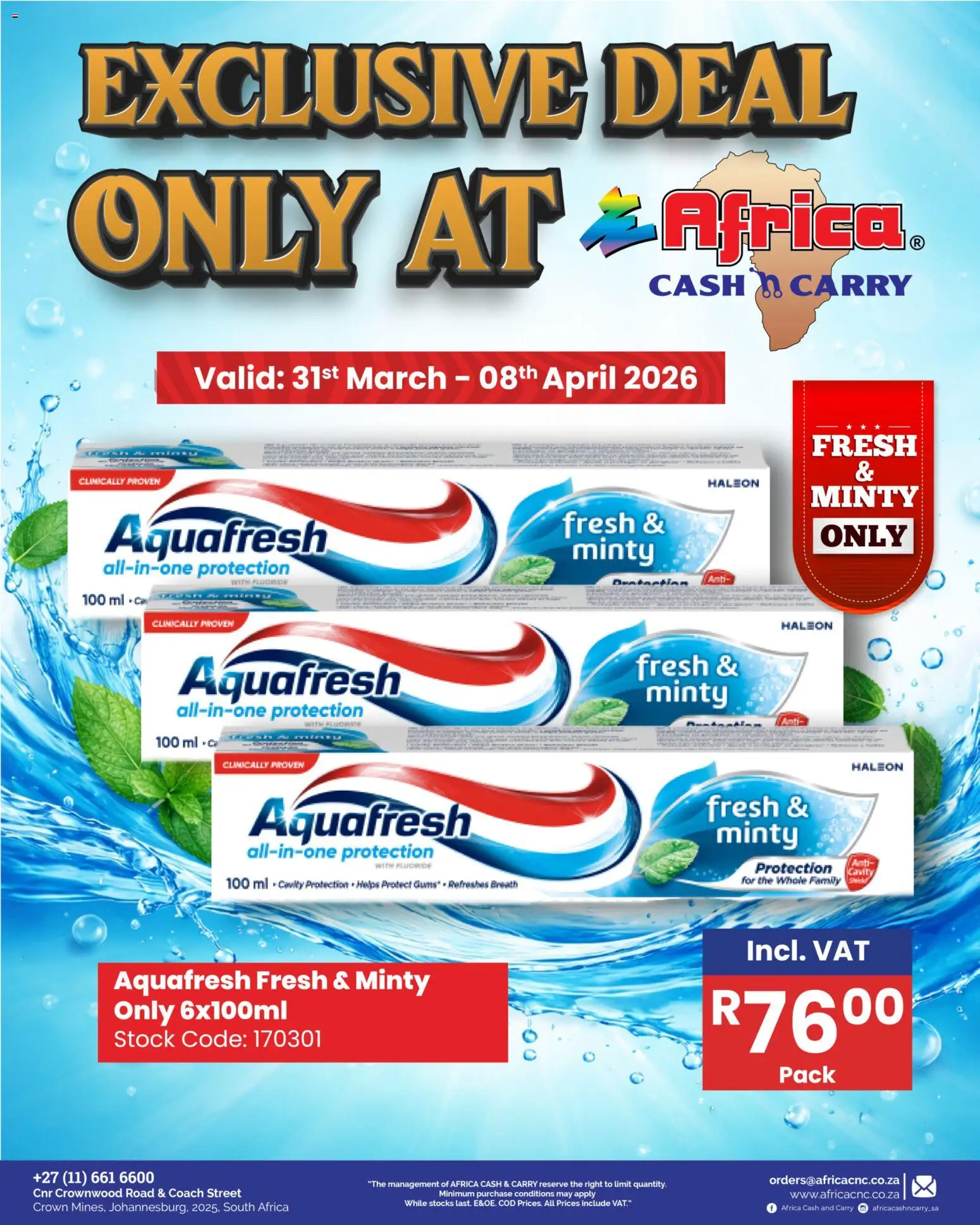 Preview of Africa Cash & Carry flyer valid from 31/03/2026 - Stock