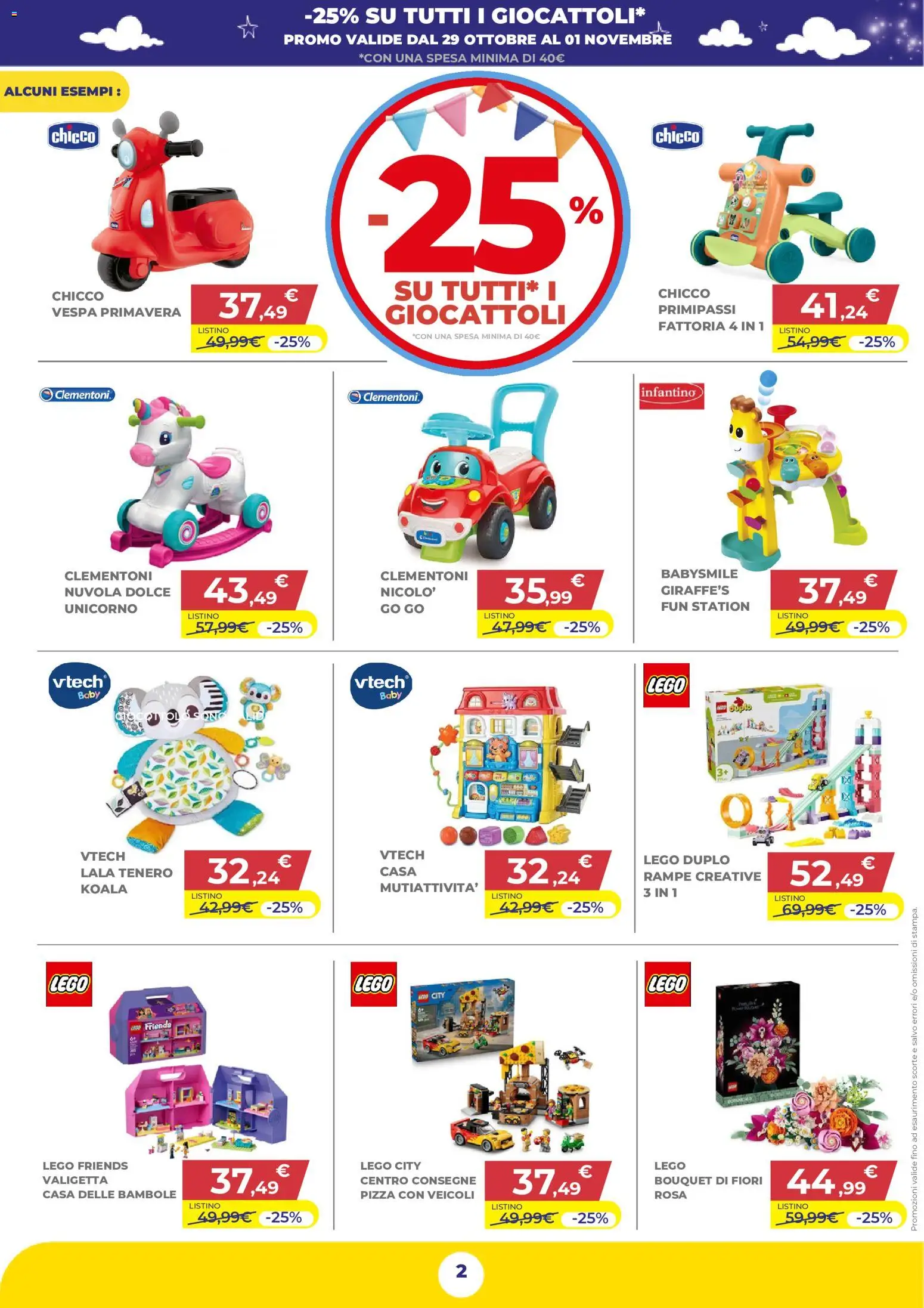 Anteprima dell'opuscolo Toys Center volantino Nuova Apertura Palermo dal negozio Toys Center valido da 29/10/2026 - Pizza, LEGO, Fiori, Giocattoli, Fan, LEGO DUPLO, Casa delle bambole, Valigetta