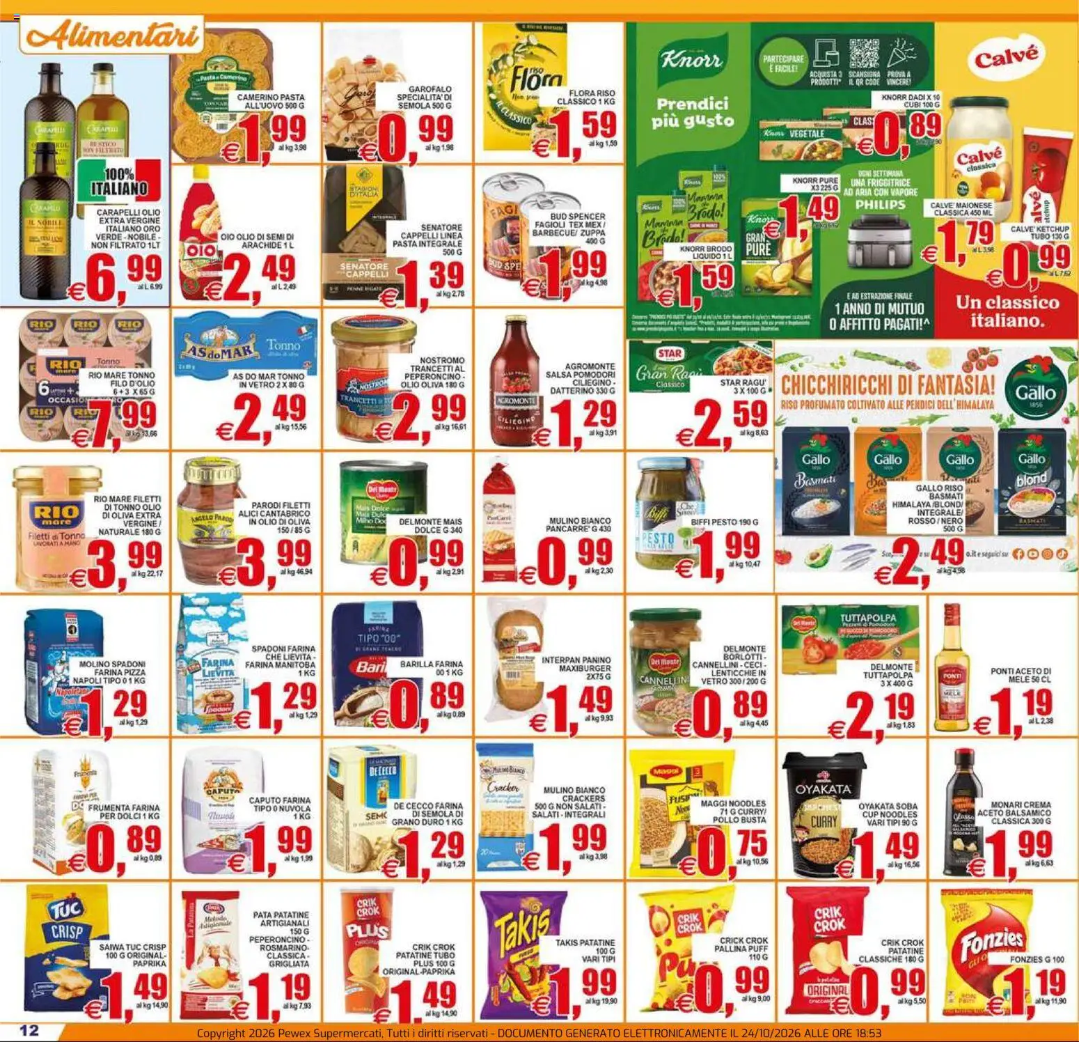 Anteprima dell'opuscolo Pewex volantino City dal negozio Pewex valido da 23/10/2026 - Pasta, Dolci, Ragú, Lenticchie, Tonno, Pomodori, Alici, Cannellini