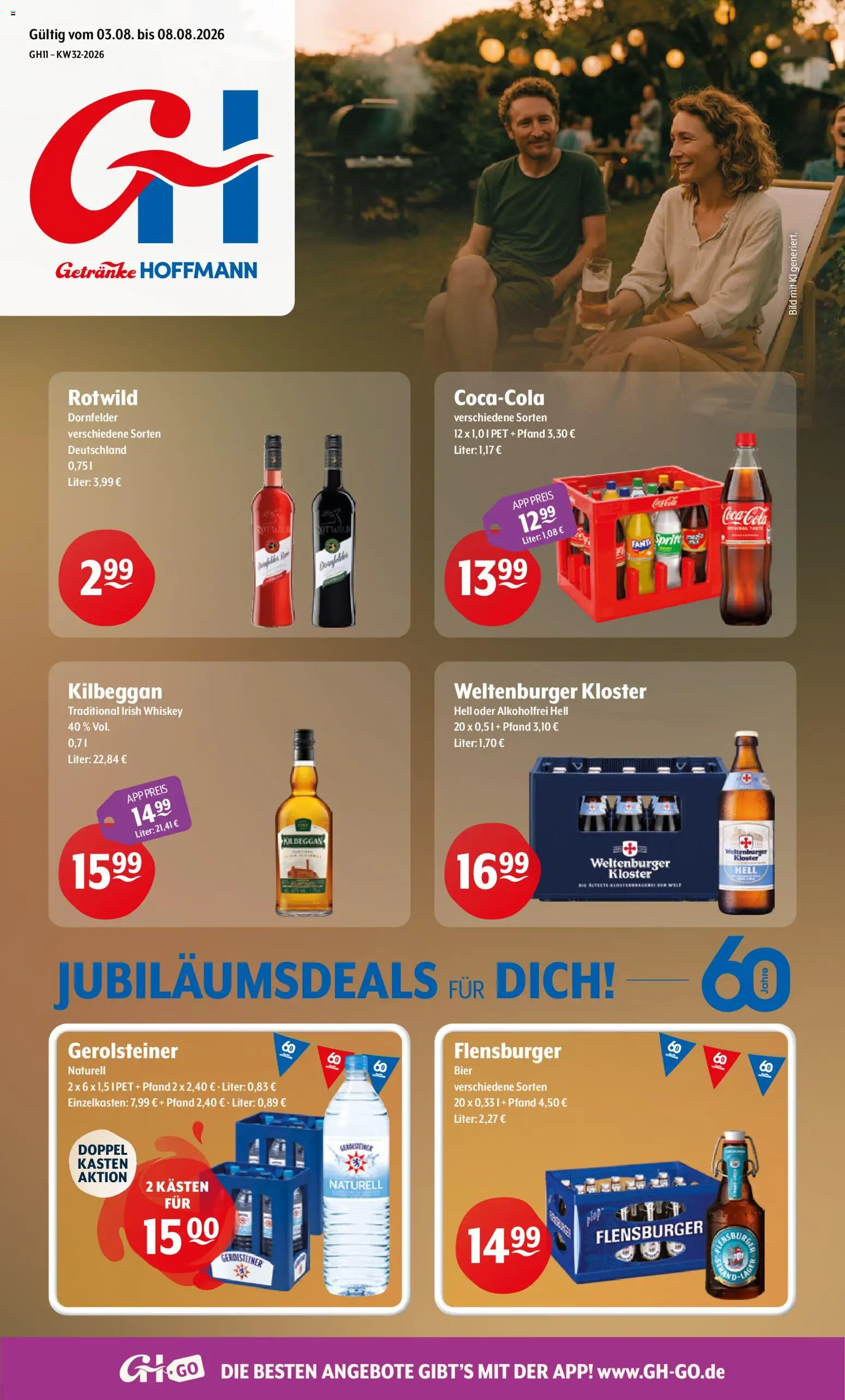 Vorschau von dem Prospekt des Geschäftes Trink und Spare, gültig ab dem 03.08.2026 - Flensburger, Bier, Coca cola, Cola, Gerolsteiner, Whiskey