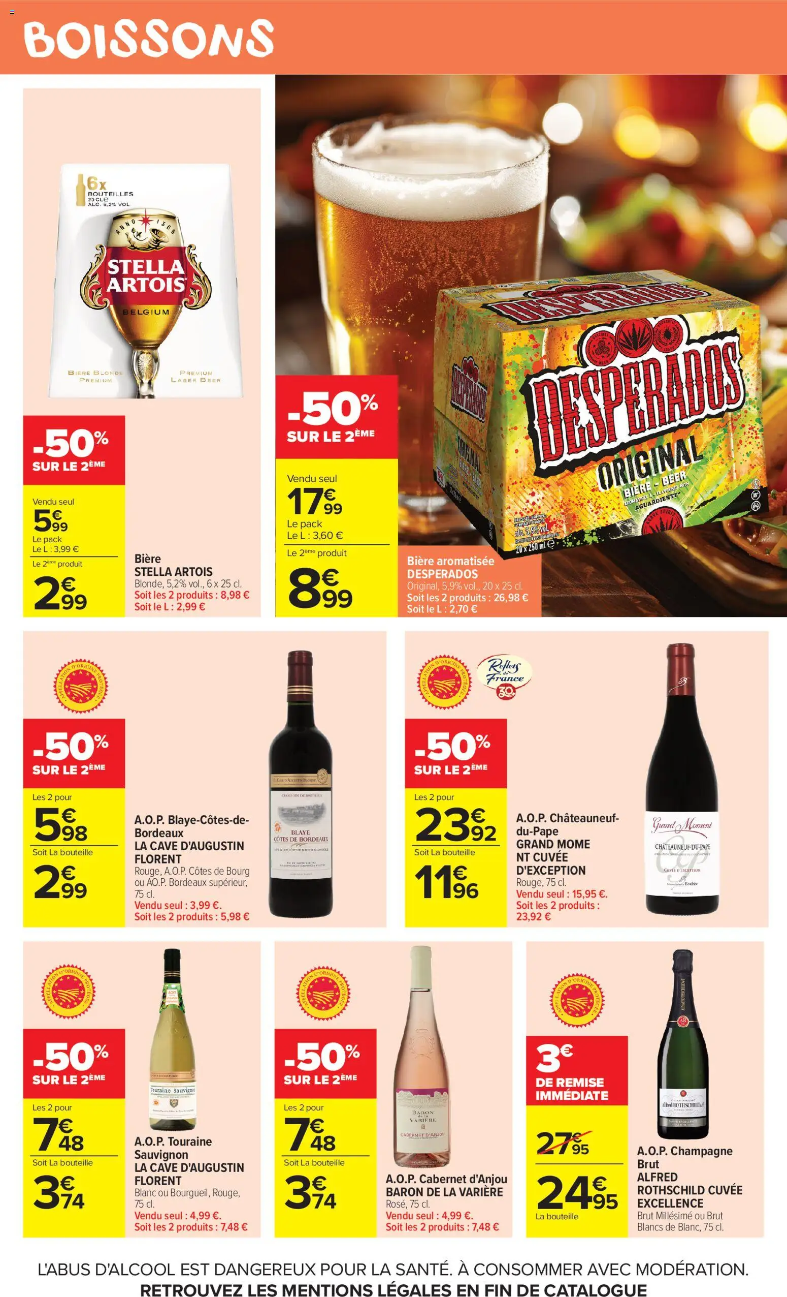 Prévisualisation de Carrefour Market catalogue du magasin Carrefour Market formulaire valide 27/10/2026 - Champagne, Vin, Bière, Desperados, Bouteille, Bière blonde, Boissons, Bière aromatisée