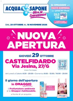 Anteprima dell'opuscolo Acqua e Sapone volantino Castelfidardo dal negozio Acqua e Sapone valido da 29/10/2026