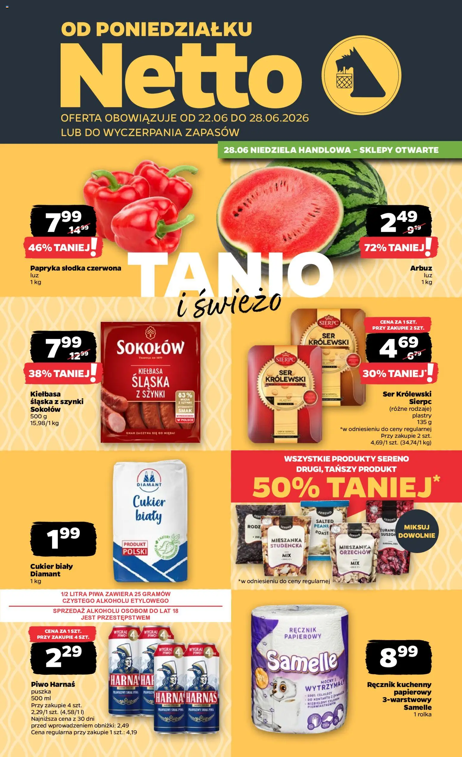 Pogląd gazetki "Netto gazetka od poniedziałku spożywcza" ze sklepu Netto ważnej od 22.06.2026