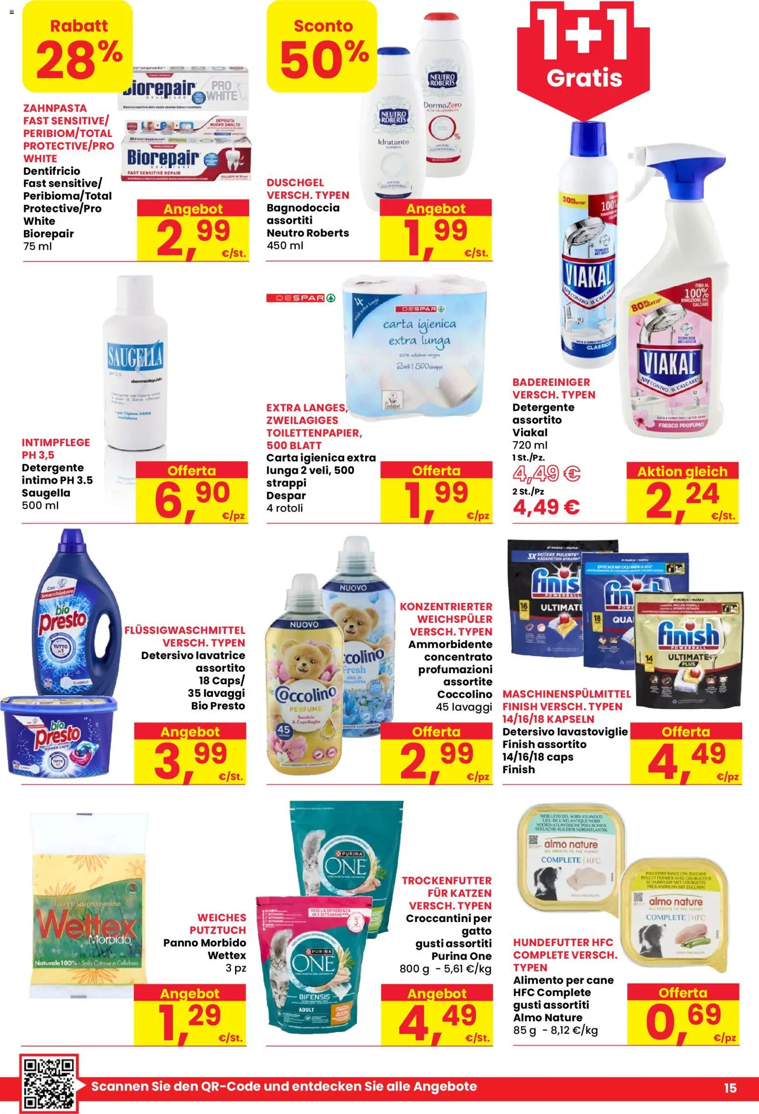 Anteprima dell'opuscolo Despar volantino Egna dal negozio Despar valido da 29/10/2026 - The, Merluzzo, Carta igienica, Intimo, Ammorbidente, Spugna, Detergente, Smacchiatore