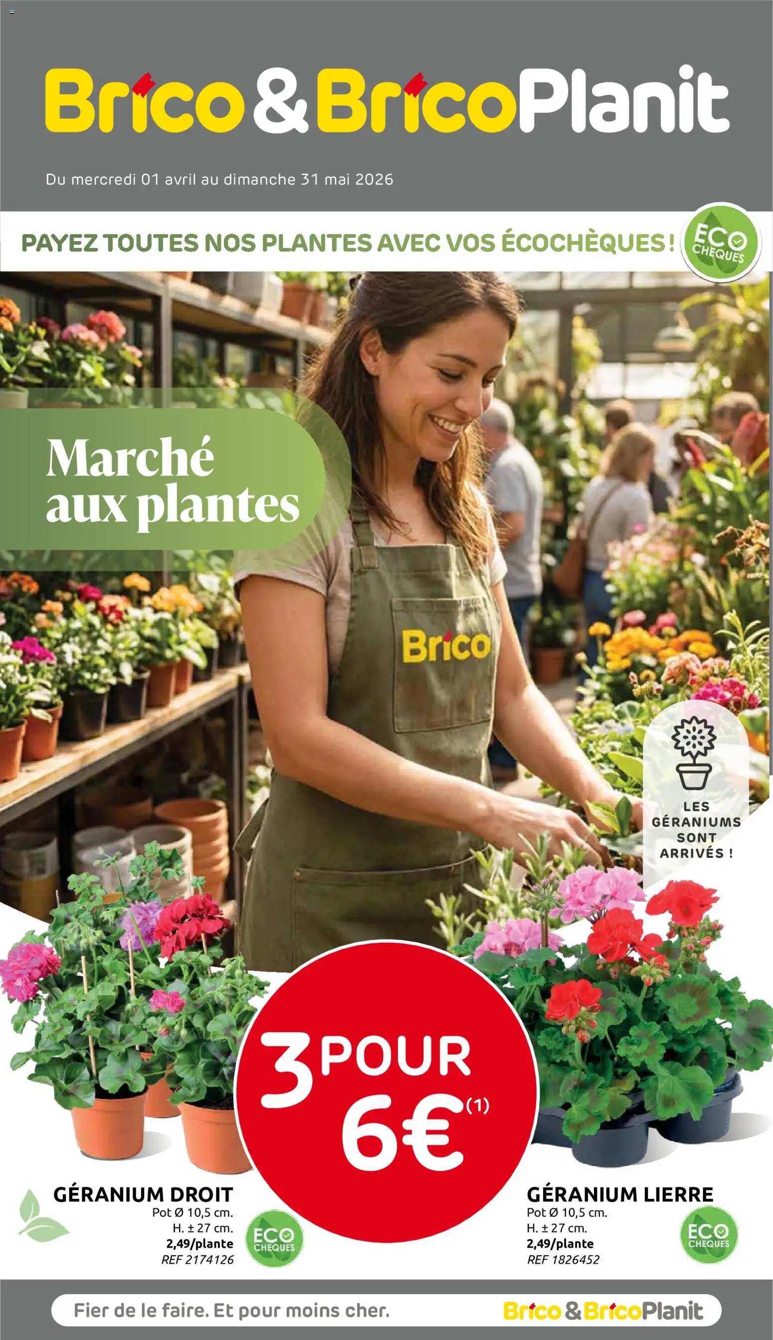 Voorbeeld van Brico Plan-it Publicité van winkel Brico Plan-it geldig vanaf 01/04/2026 - NOS, Geraniums, Pot