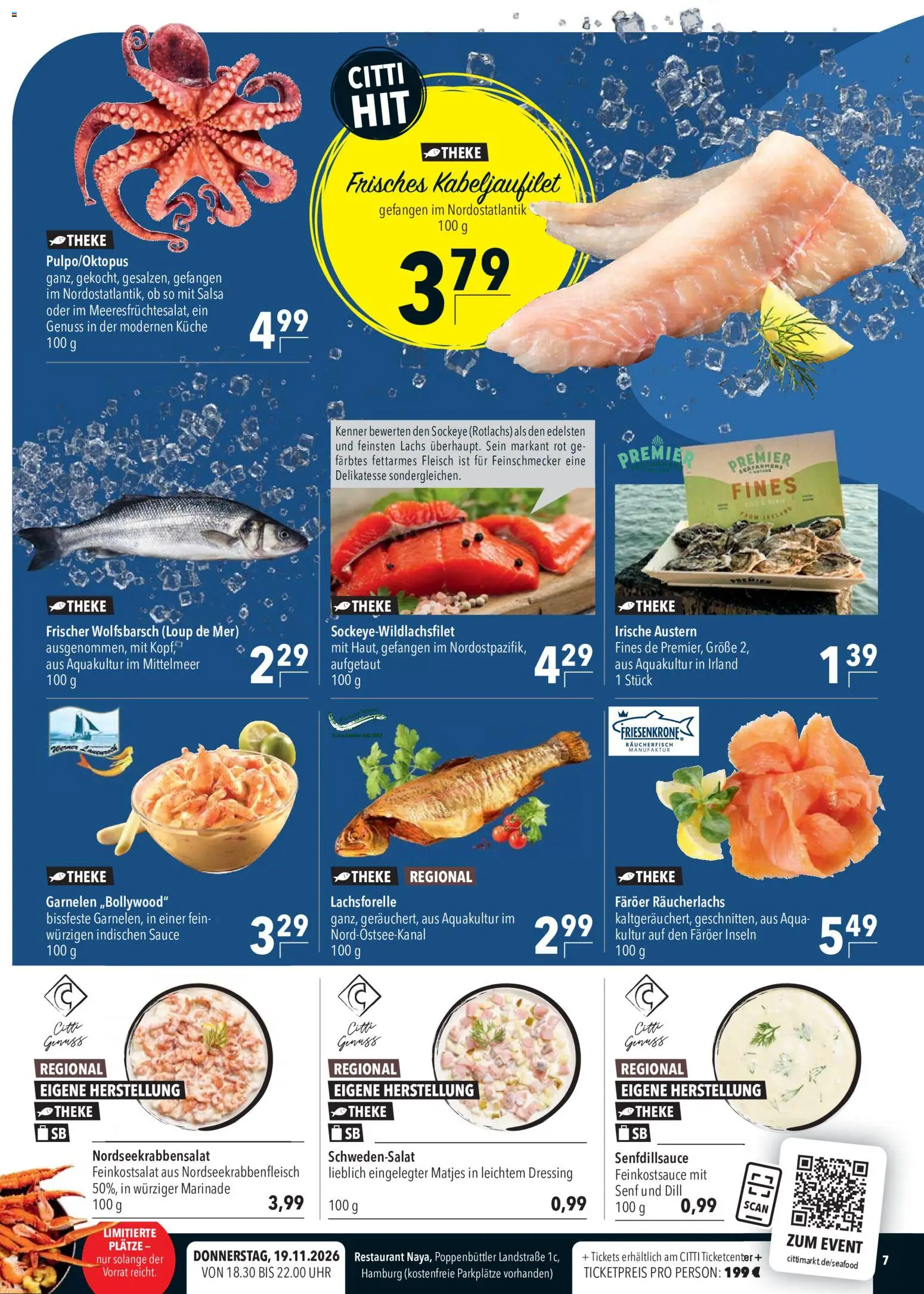 Vorschau von dem Prospekt des Geschäftes CITTI Markt, gültig ab dem 28.10.2026 - Uhr, Küche, Lachs, Fleisch, Dill, Theke, Räucherlachs, Dressing