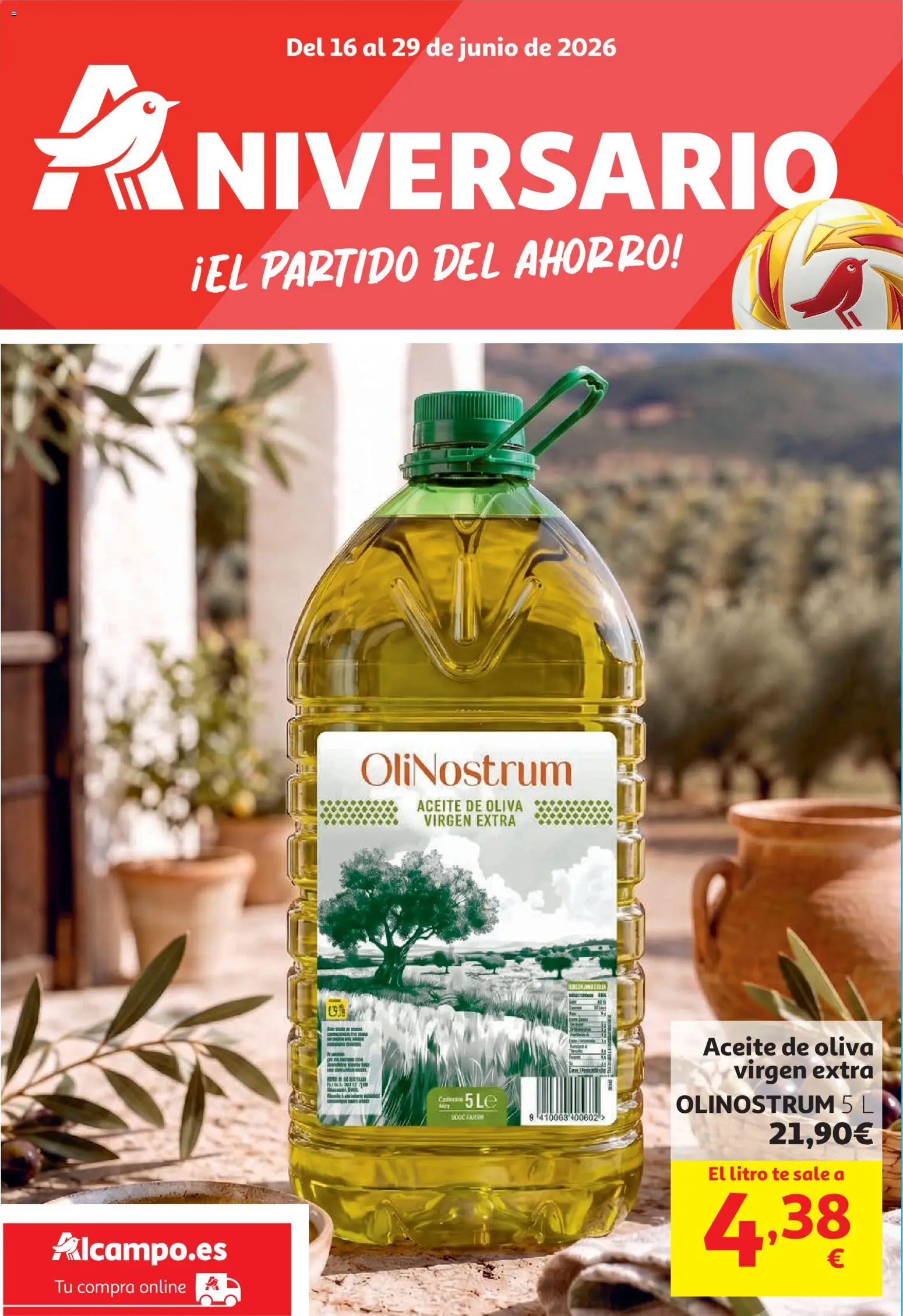 Vista previa del folleto de la tienda Alcampo válido desde el 16/06/2026 - Aceite de oliva, Té, Aceite, Aceite de oliva virgen extra