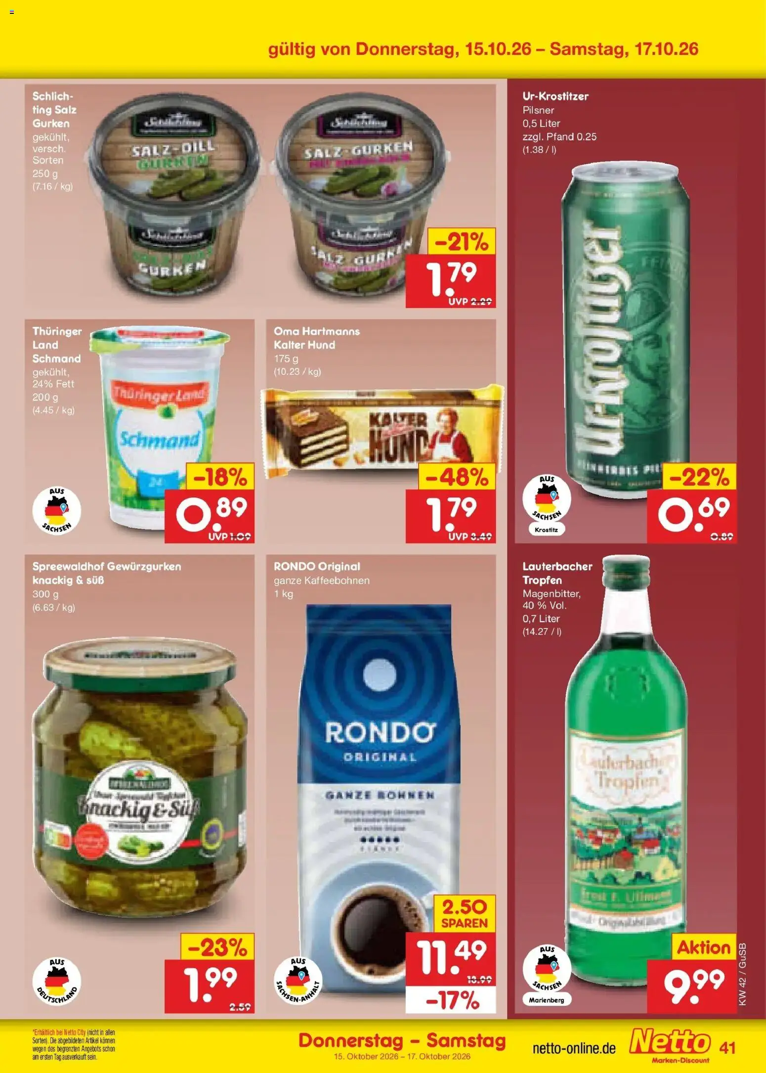 Vorschau von dem Prospekt des Geschäftes Netto Marken-Discount, gültig ab dem 12.10.2026 - Gurken, Salz