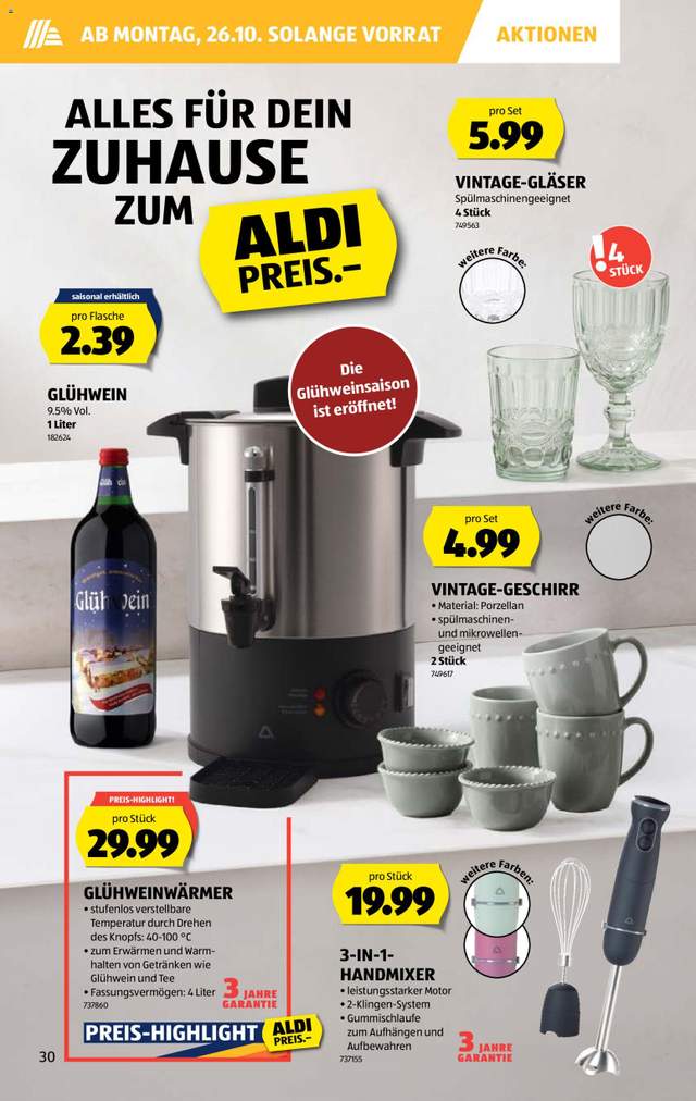 Neue Aldi Aktionen ab 22.10.