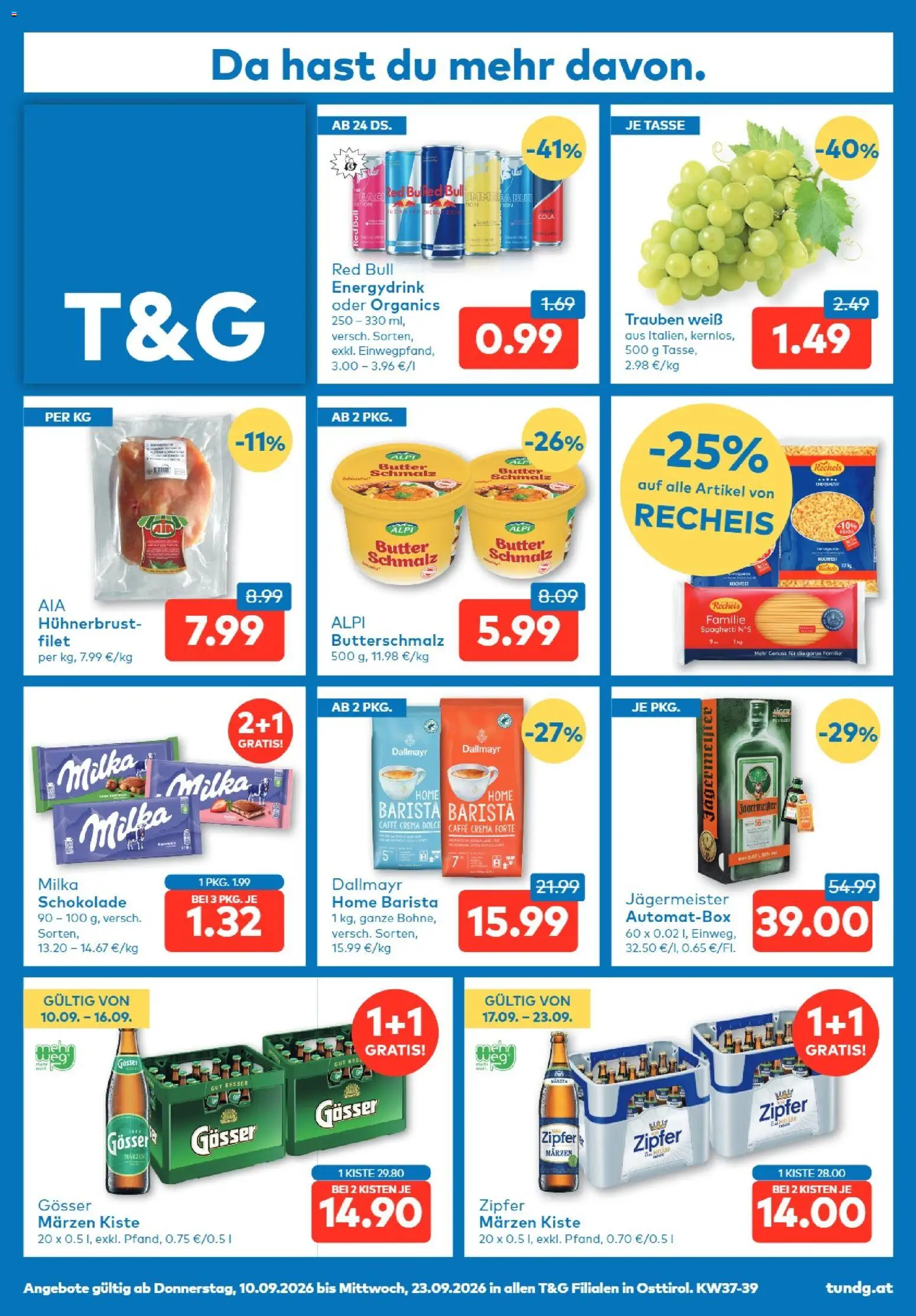 Vorschau der Angebote: T&G T&G Osttirol gültig ab 10.09.2026