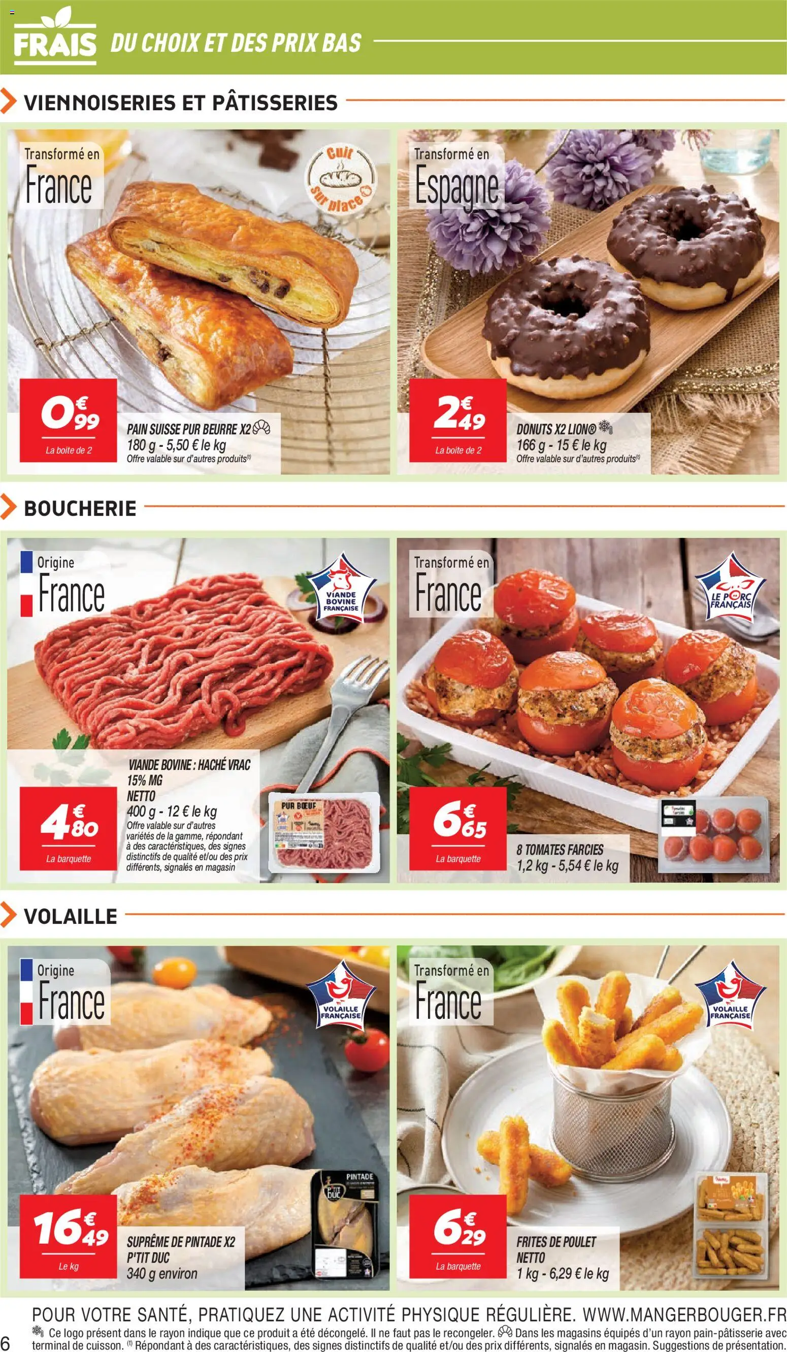 Prévisualisation de Netto 80% sur tous sun du magasin Netto formulaire valide 15/09/2026 - Poulet, Tomates farcies, Pain, Pintade, Beurre, Volaille, Suprême de pintade, Viande bovine
