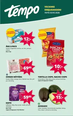 Förhandsgranska reklamblad Tempo erbjudanden från butik Tempo gäller från 19/10/2026