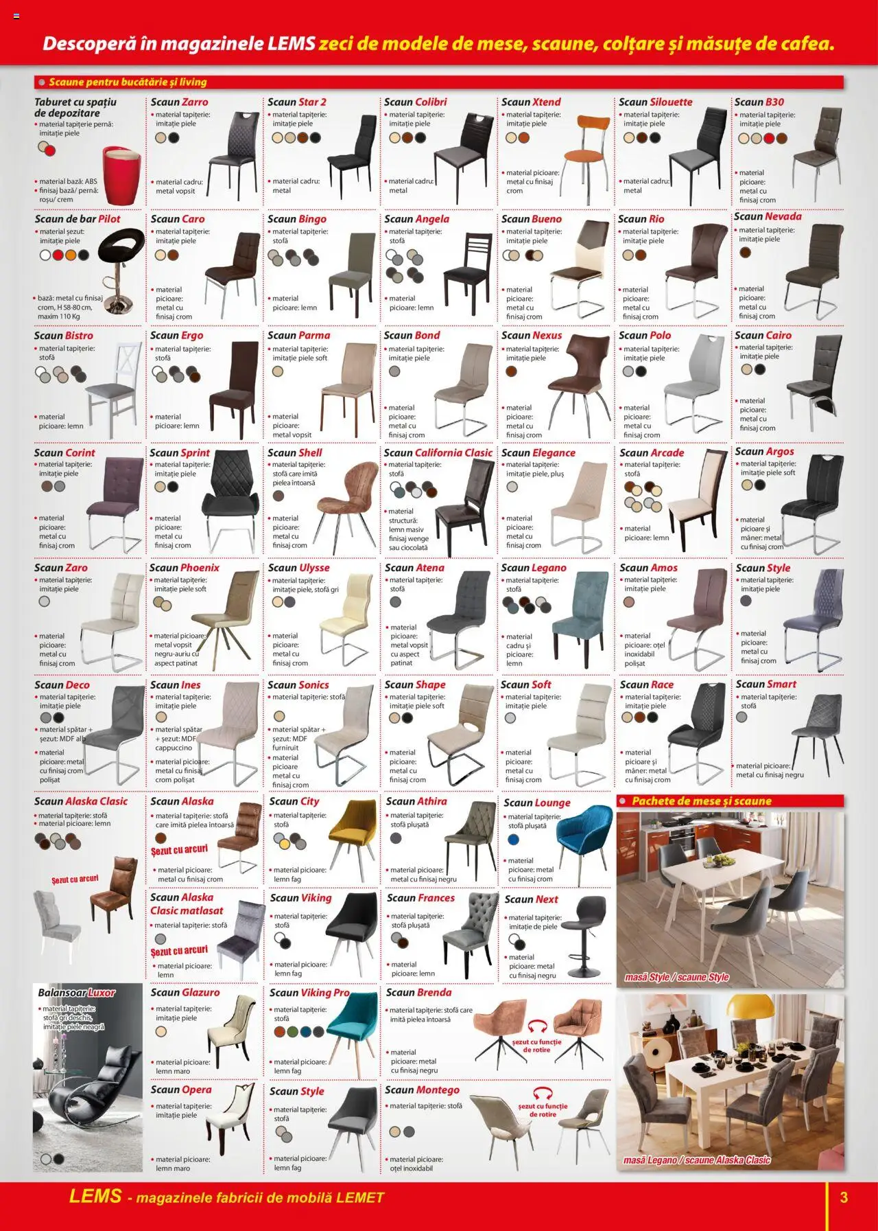 Previzualizarea de cataloage: Lem’s Catalog - Mese, scaune, colțare și banchete valabil de la 17.11.2023