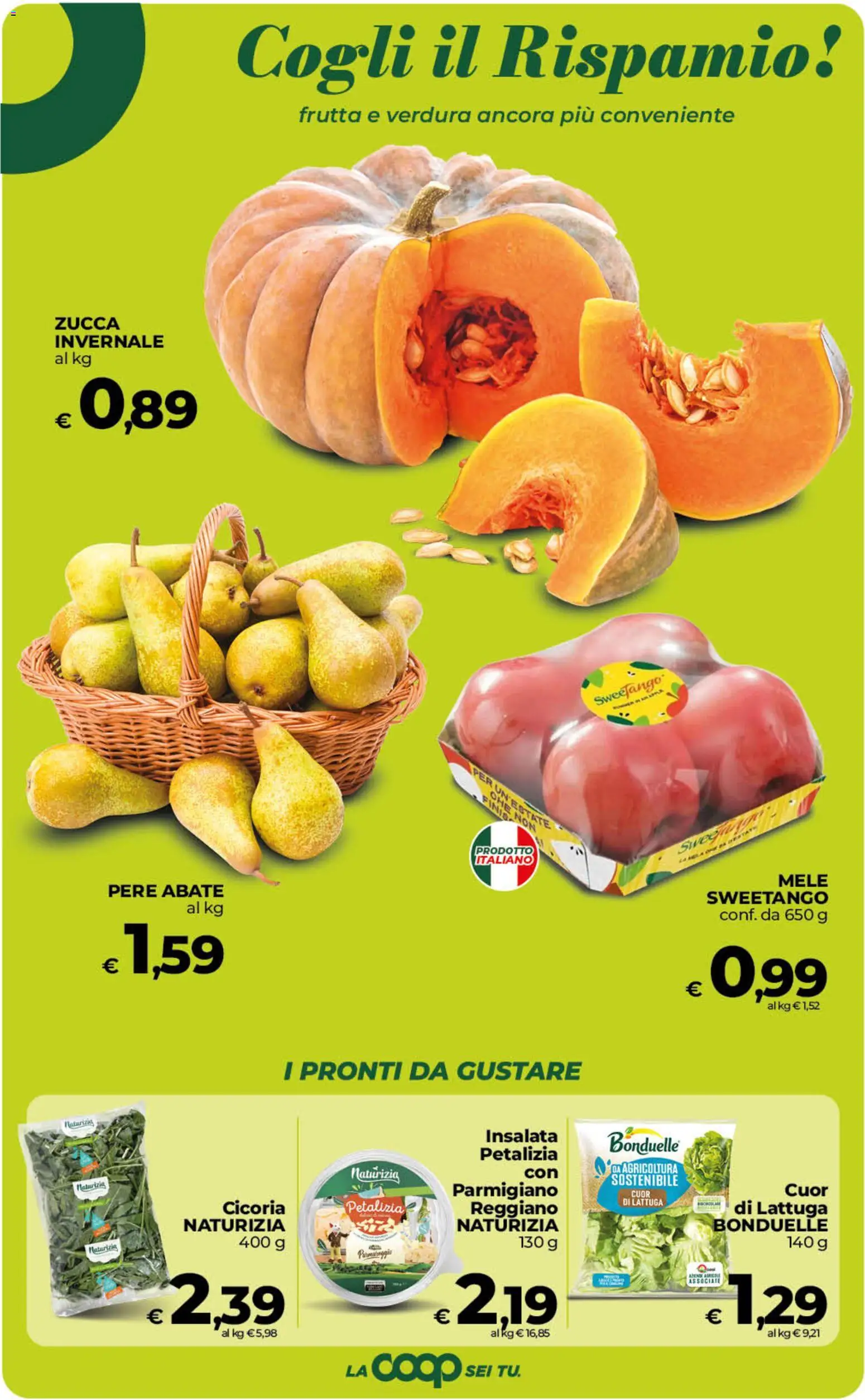 Anteprima dell'opuscolo COOP volantino inCoop Sicilia dal negozio COOP valido da 23/10/2026 - Zucca, Insalata, Frutta, Parmigiano, Lattuga, Mele, Pere