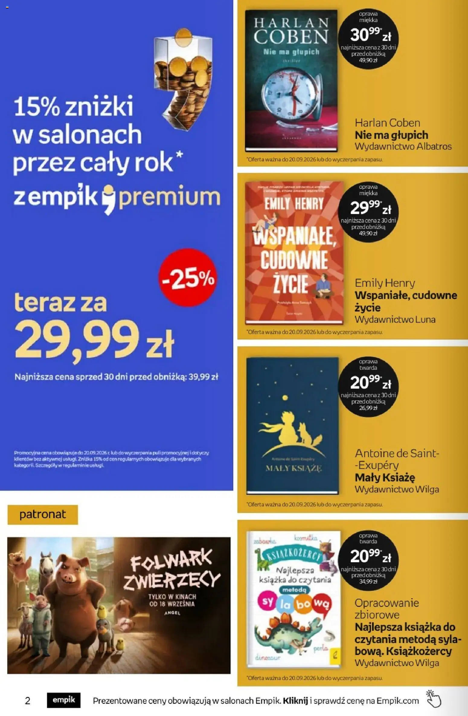 Pogląd gazetki "Empik promocje - Tom kultury Książki" ze sklepu Empik ważnej od 09.09.2026