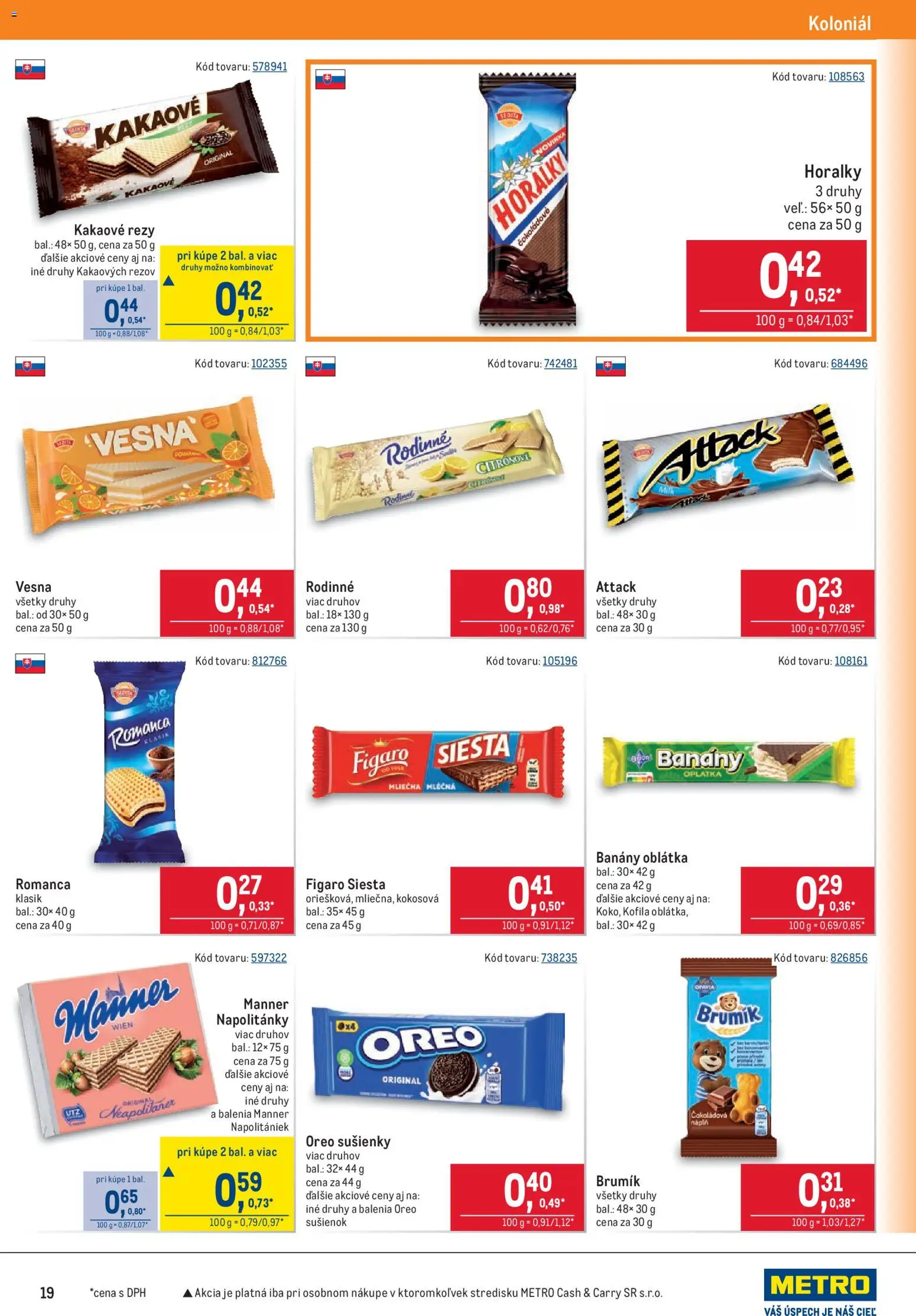 Náhľad Metro letáku platného od 09.09.2026 - Oreo, Sušienky, Banány, Horálky
