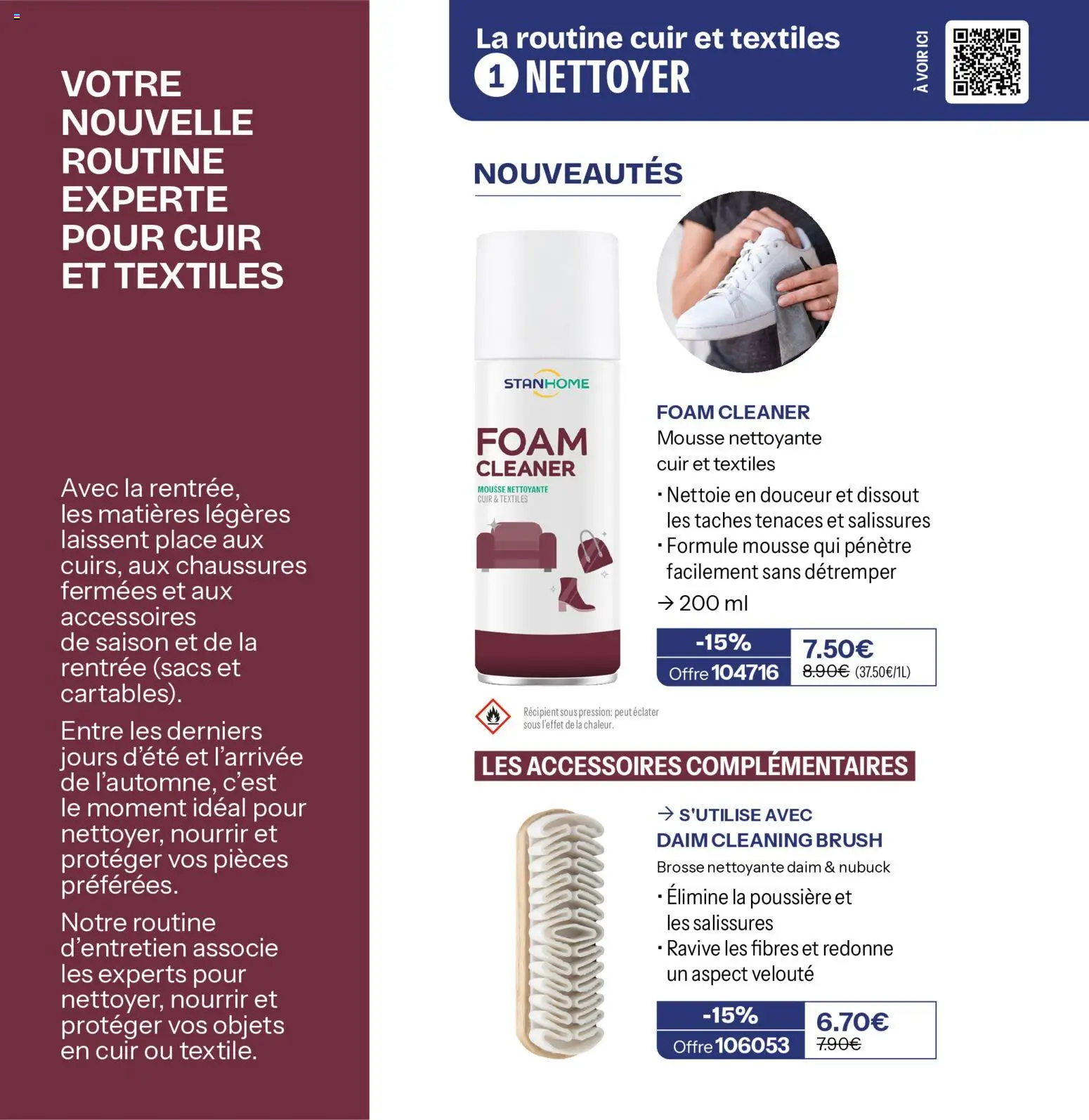 Prévisualisation de Stanhome catalogue du magasin Stanhome formulaire valide 31/08/2026 - Chaussures, Daim, Mousse, Brosse