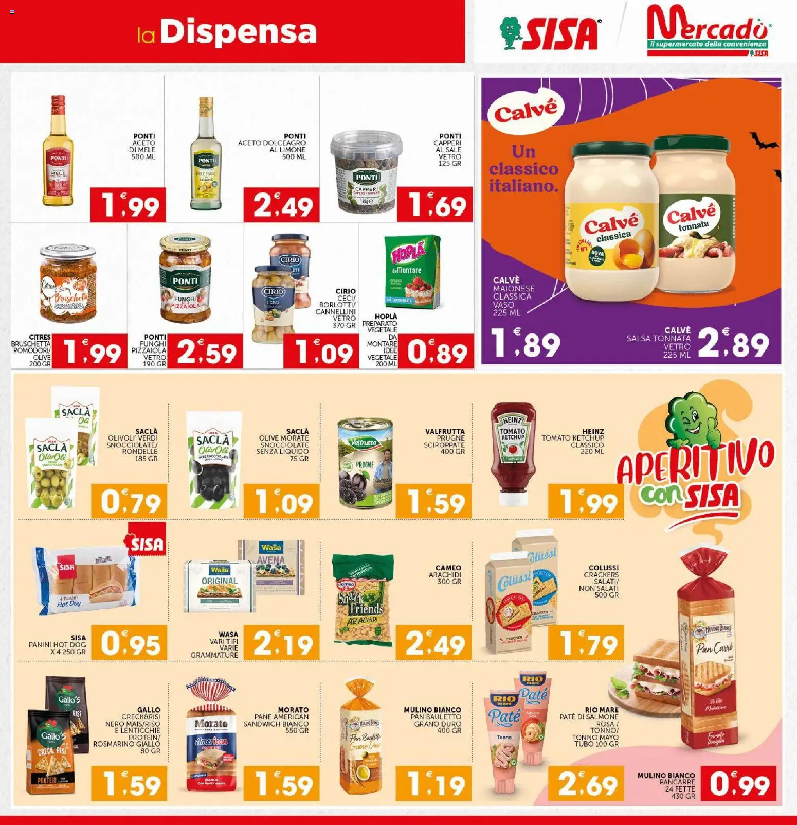 Anteprima dell'opuscolo SISA volantino Calabria dal negozio SISA valido da 29/10/2026 - Lenticchie, Tonno, Rosmarino, Sale, Crackers, Maionese, Arachidi, Aceto