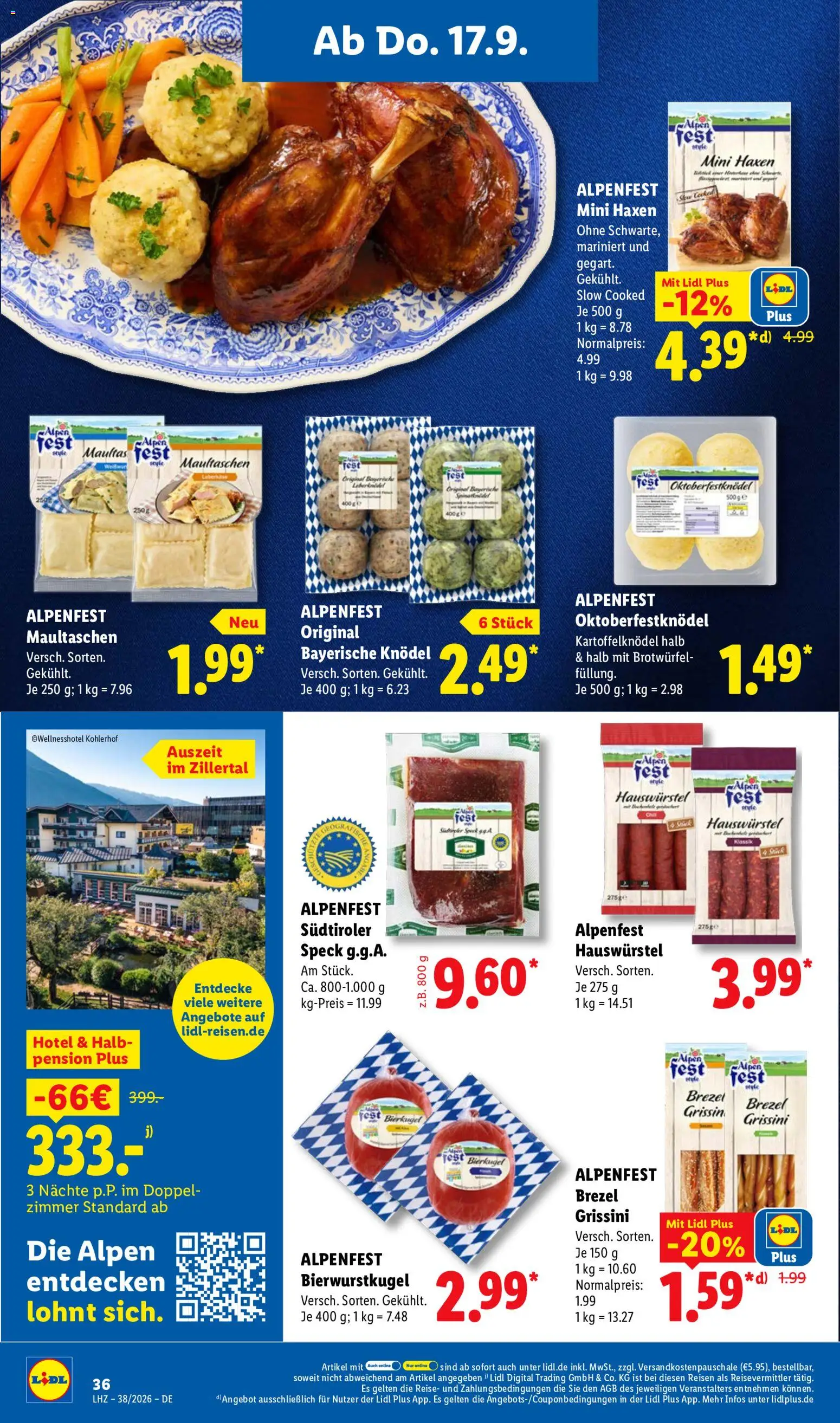 Vorschau von dem Prospekt des Geschäftes Lidl, gültig ab dem 14.09.2026 - Maultaschen