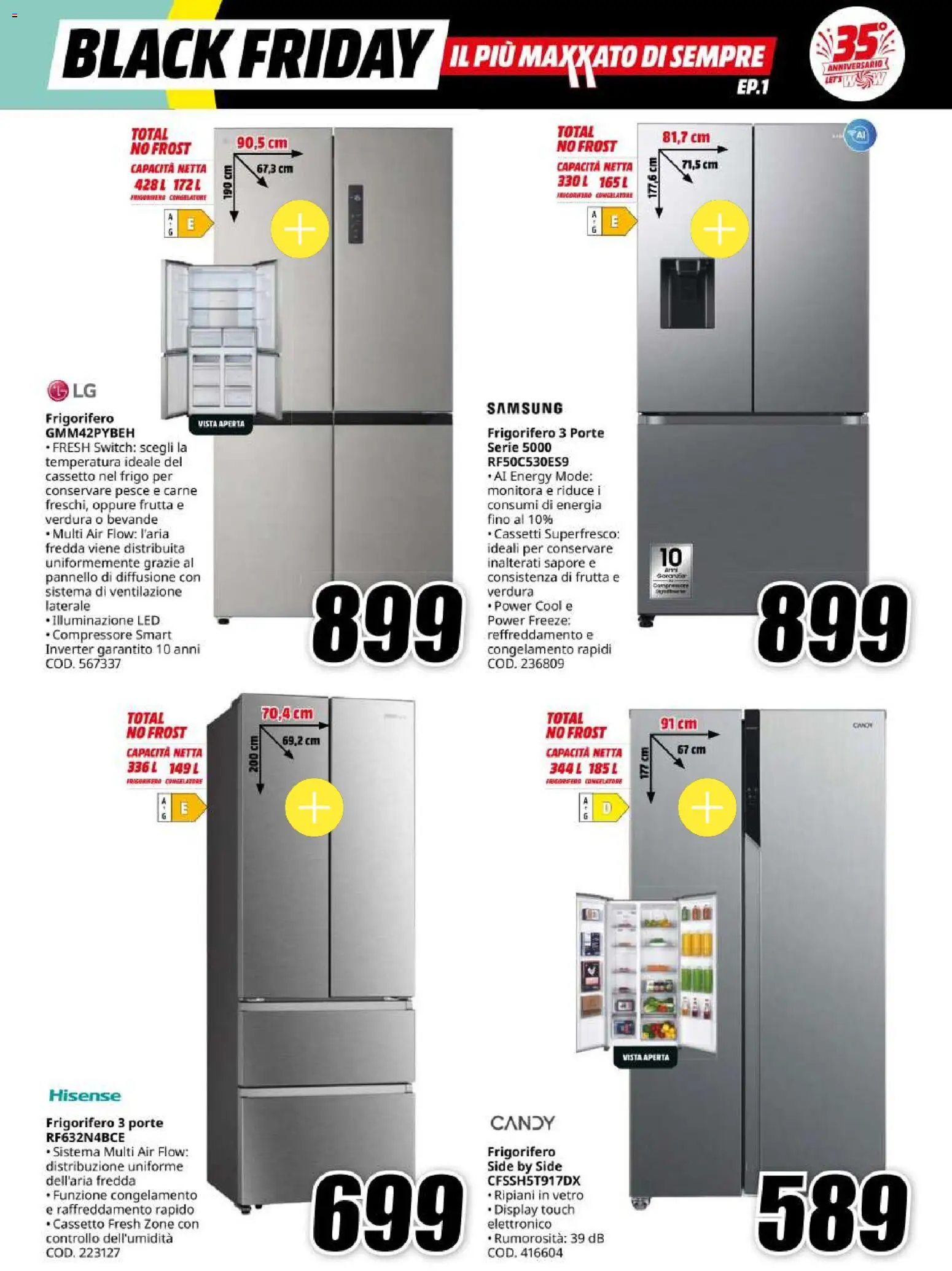 Anteprima dell'opuscolo Media World Black Friday dal negozio Media World valido da 30/10/2026 - Samsung, Pesce, Frigorifero, Carne, Frutta, Illuminazione, Congelatore, Diffusione