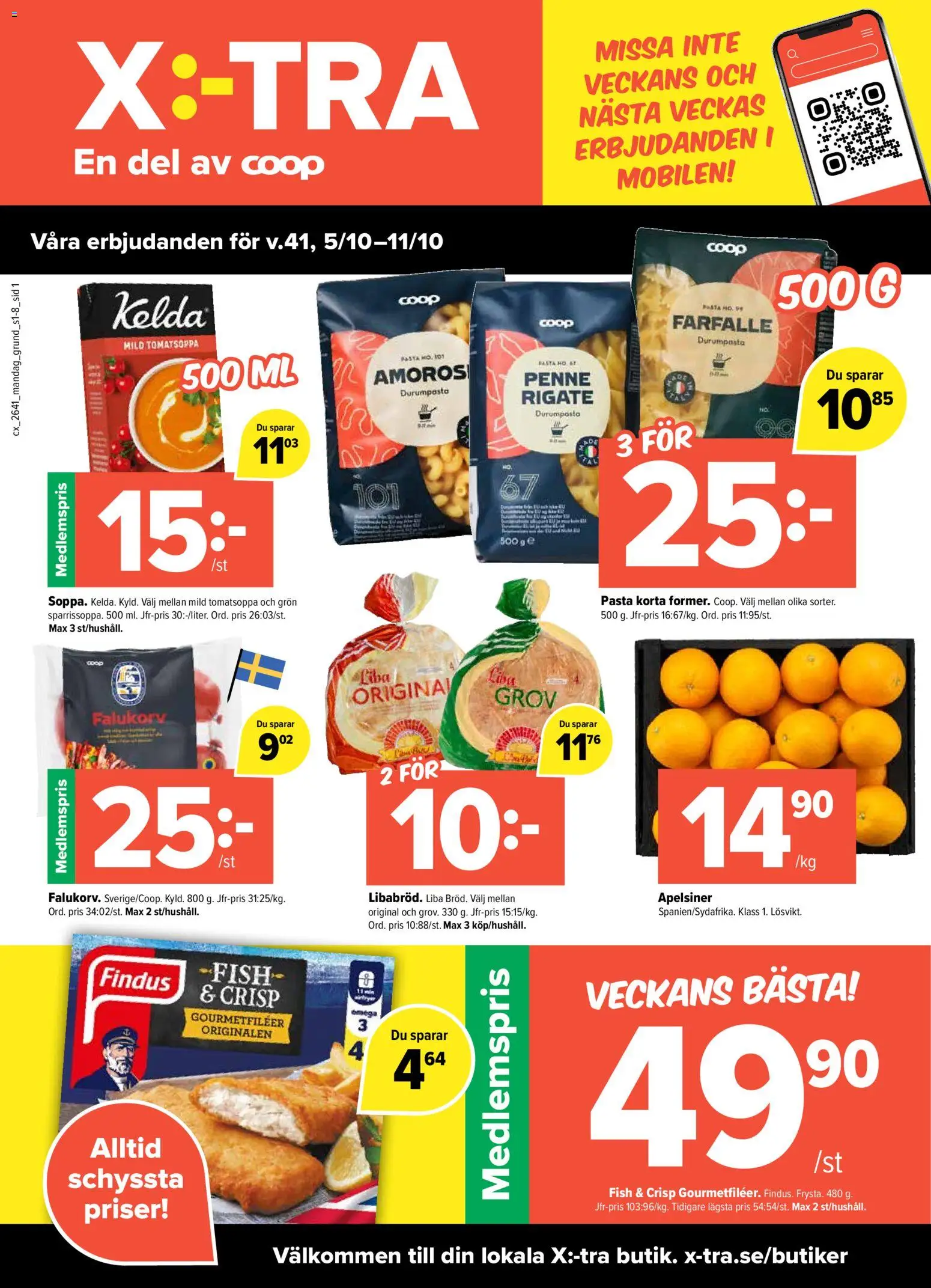 Förhandsgranska reklamblad Coop X:-TRA erbjudanden från butik Coop X:-TRA gäller från 05/10/2026