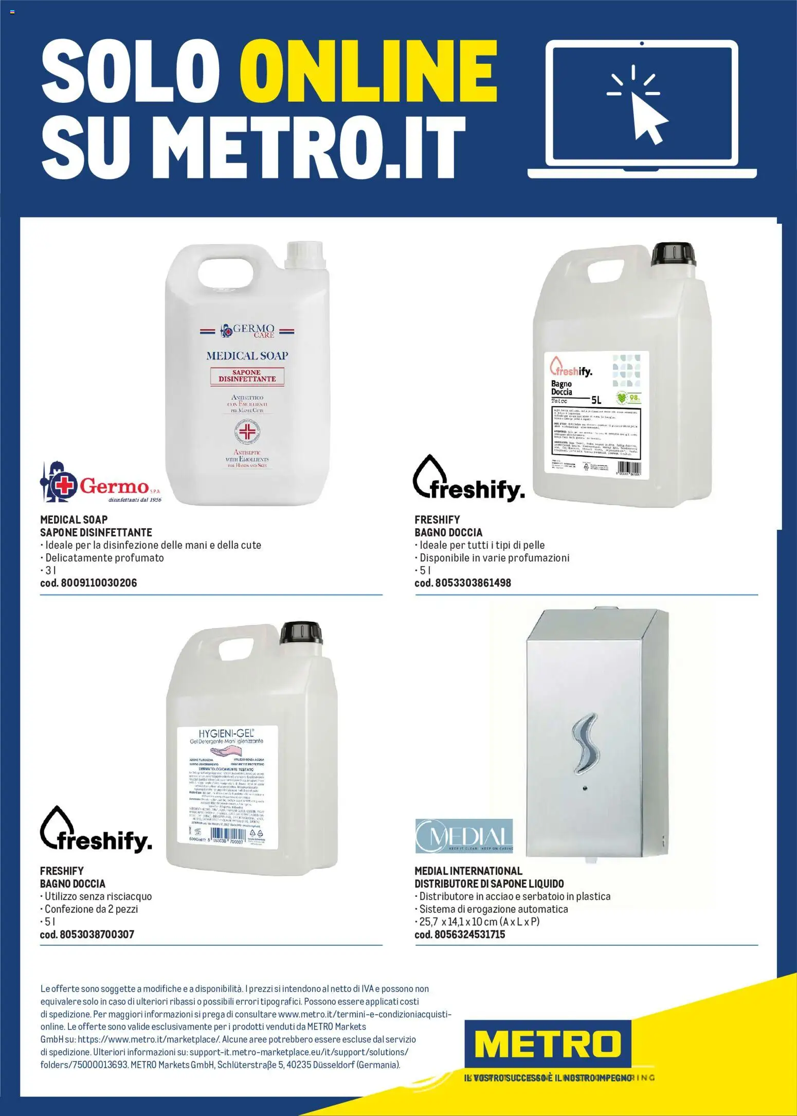 Anteprima dell'opuscolo Metro volantino Detergenza dal negozio Metro valido da 04/06/2026 - Bagno, Doccia, Sapone, Detergente, Gel detergente