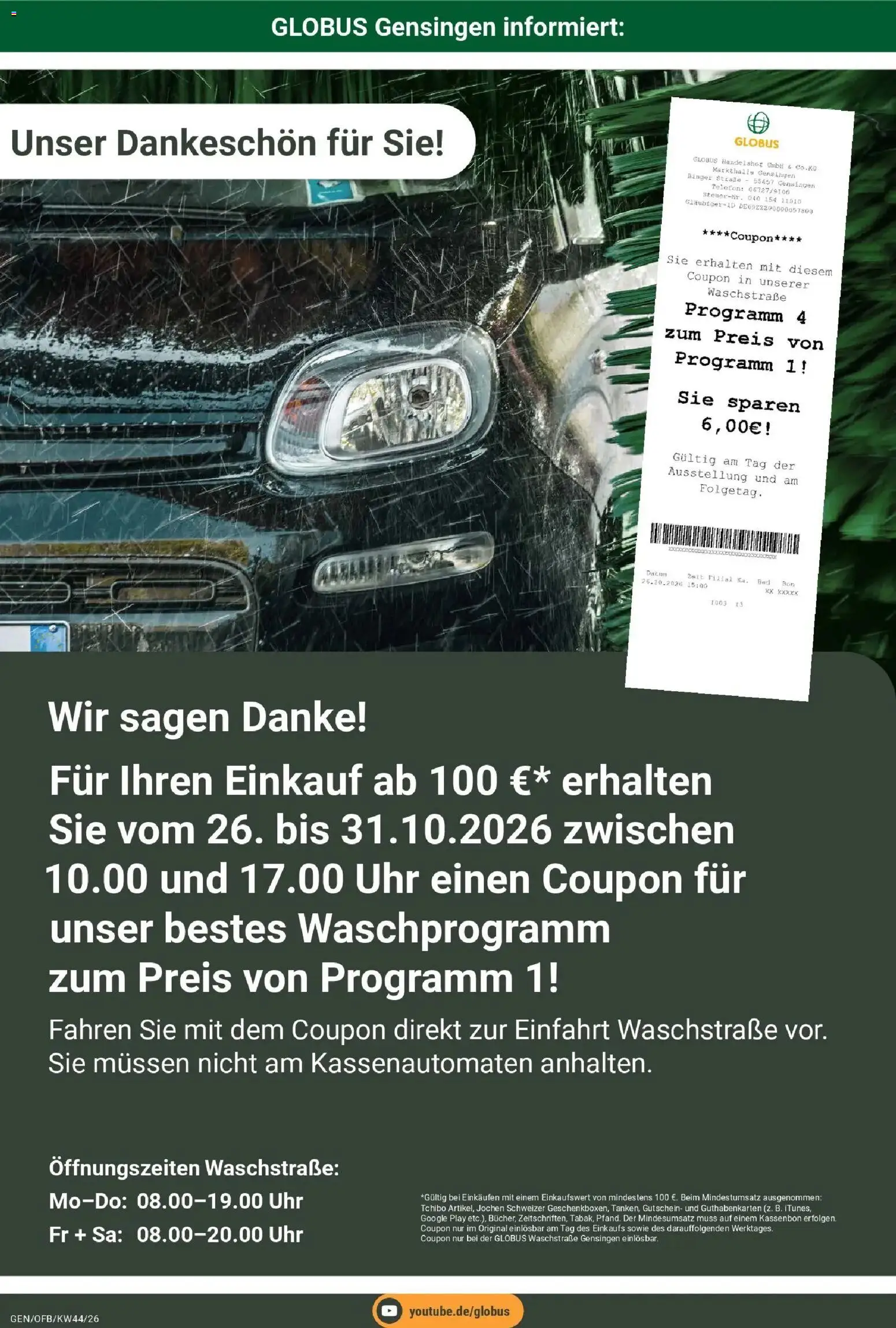 Vorschau von dem Prospekt des Geschäftes Globus, gültig ab dem 26.10.2026