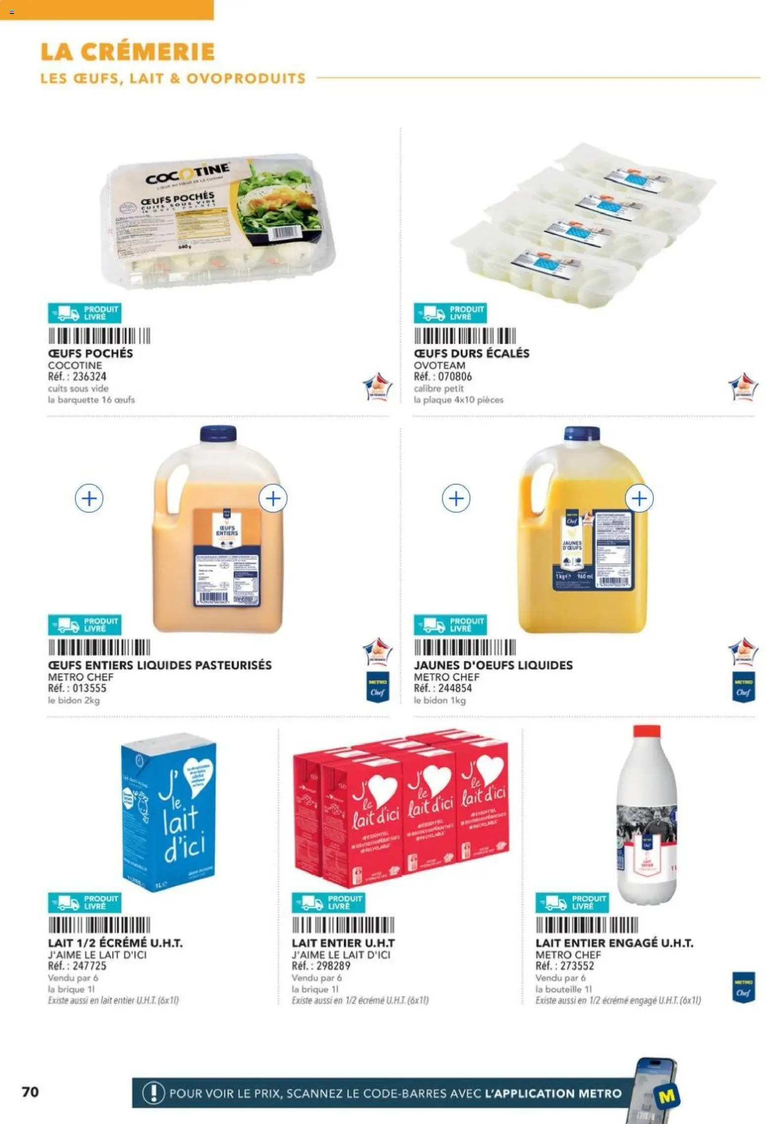 Prévisualisation de METRO - Restauration rapide du magasin METRO formulaire valide 14/04/2026 - Livre, Œufs, Lait, Brique, Bouteille, Lait entier