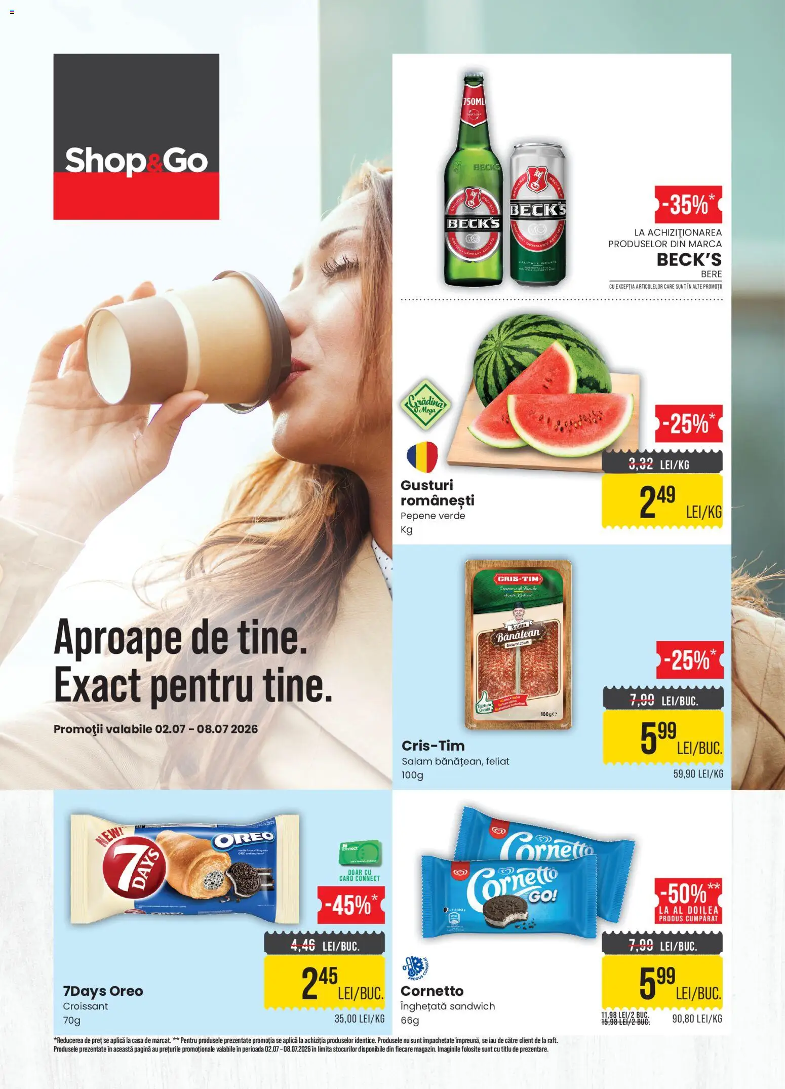 Previzualizarea de cataloage: Mega Image Mega Image Catalog Shop&Go valabil de la 02.07.2026 - Înghețată, Bere, Croissant, Oreo, Gradina, Salam, Pepene Verde, Aplică