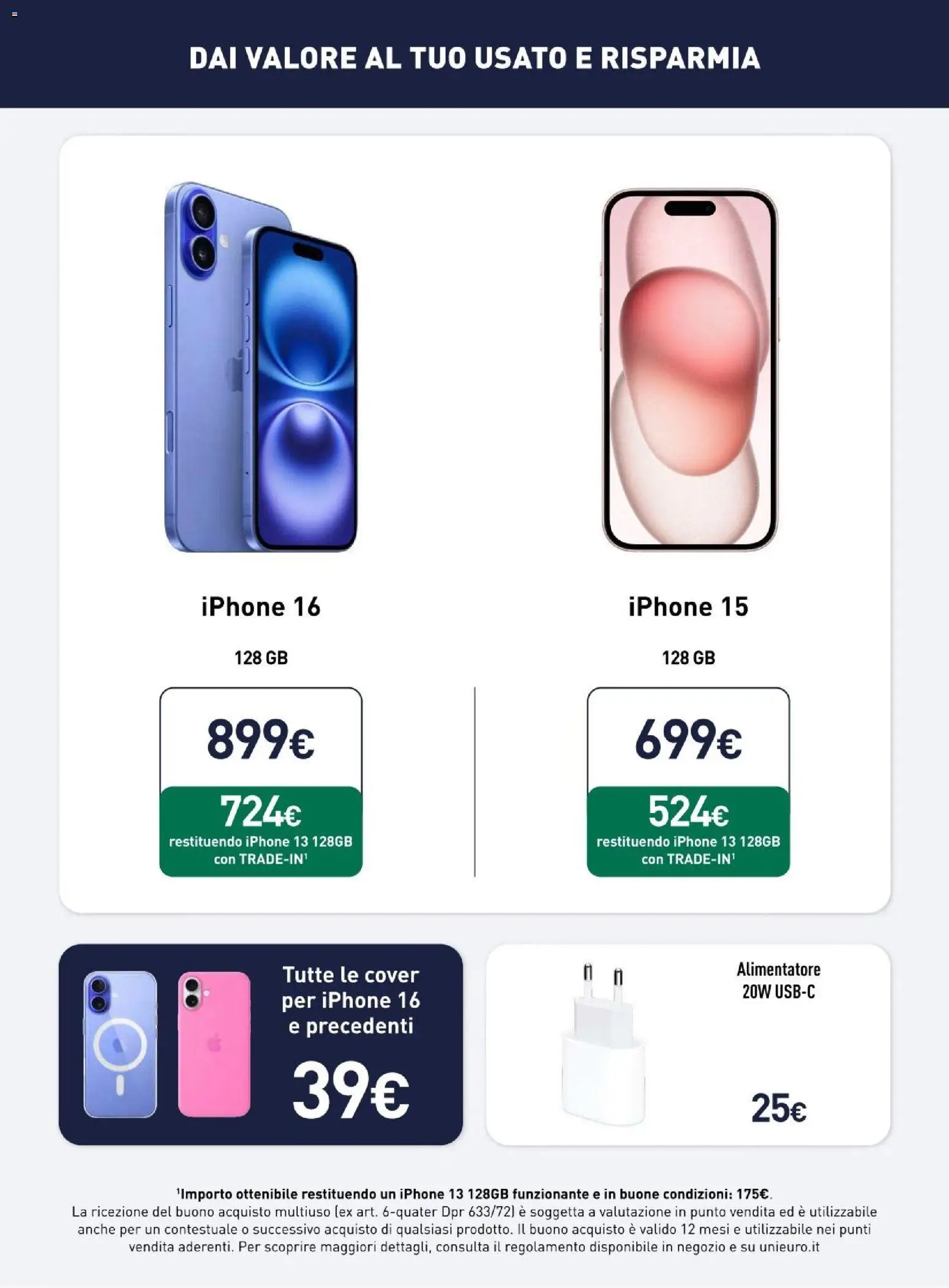 Anteprima dell'opuscolo Unieuro volantino Apple dal negozio Unieuro valido da 23/10/2026 - Iphone