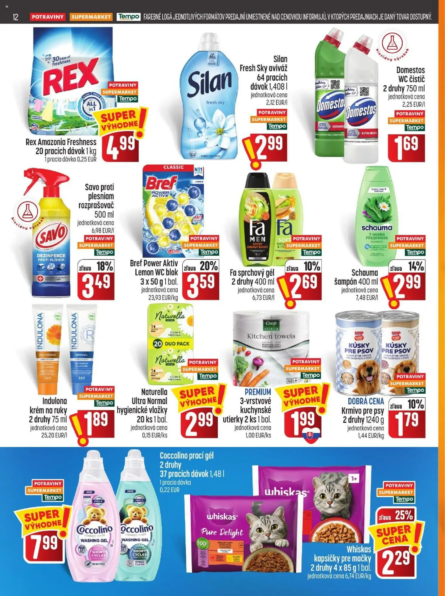 Náhľad COOP Jednota letáku platného od 29.10.2026 - Wc, Šampón, Aviváž, Whiskas, Sprchový gél, Wc blok, Prací gél, Kapsičky