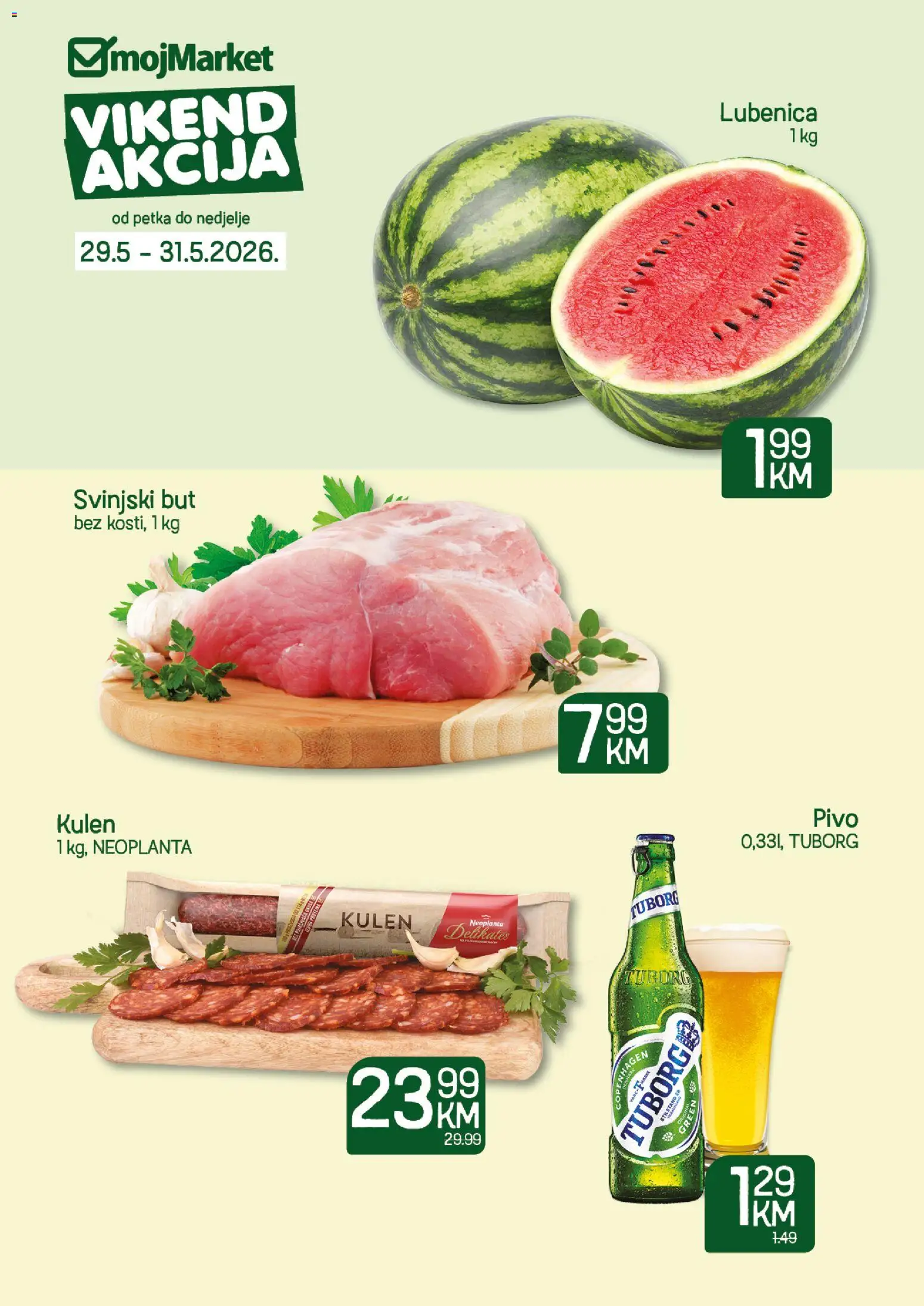 Pregled letka mojMarket vikend akcija trgovine mojMarket vrijedi od 29.05.2026