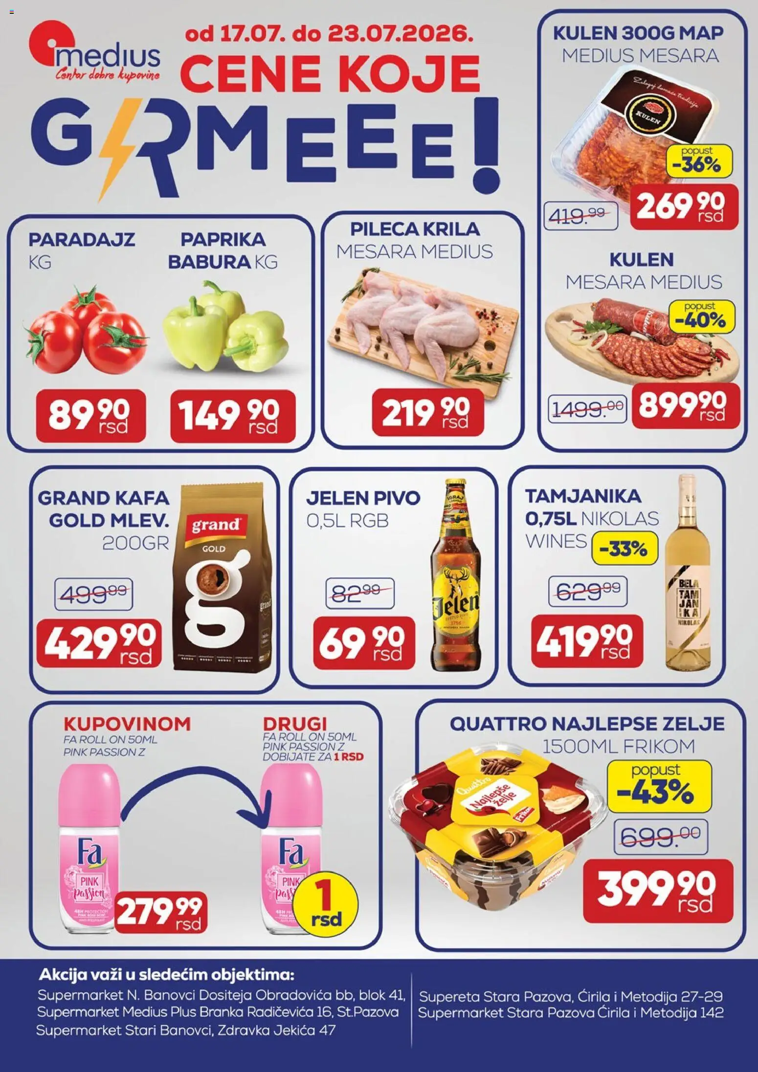 Pregled Medius kataloga - važi od 17.07.2026 - Paprika, Kafa, Paradajz, Pivo, Kulen, Paprika babura