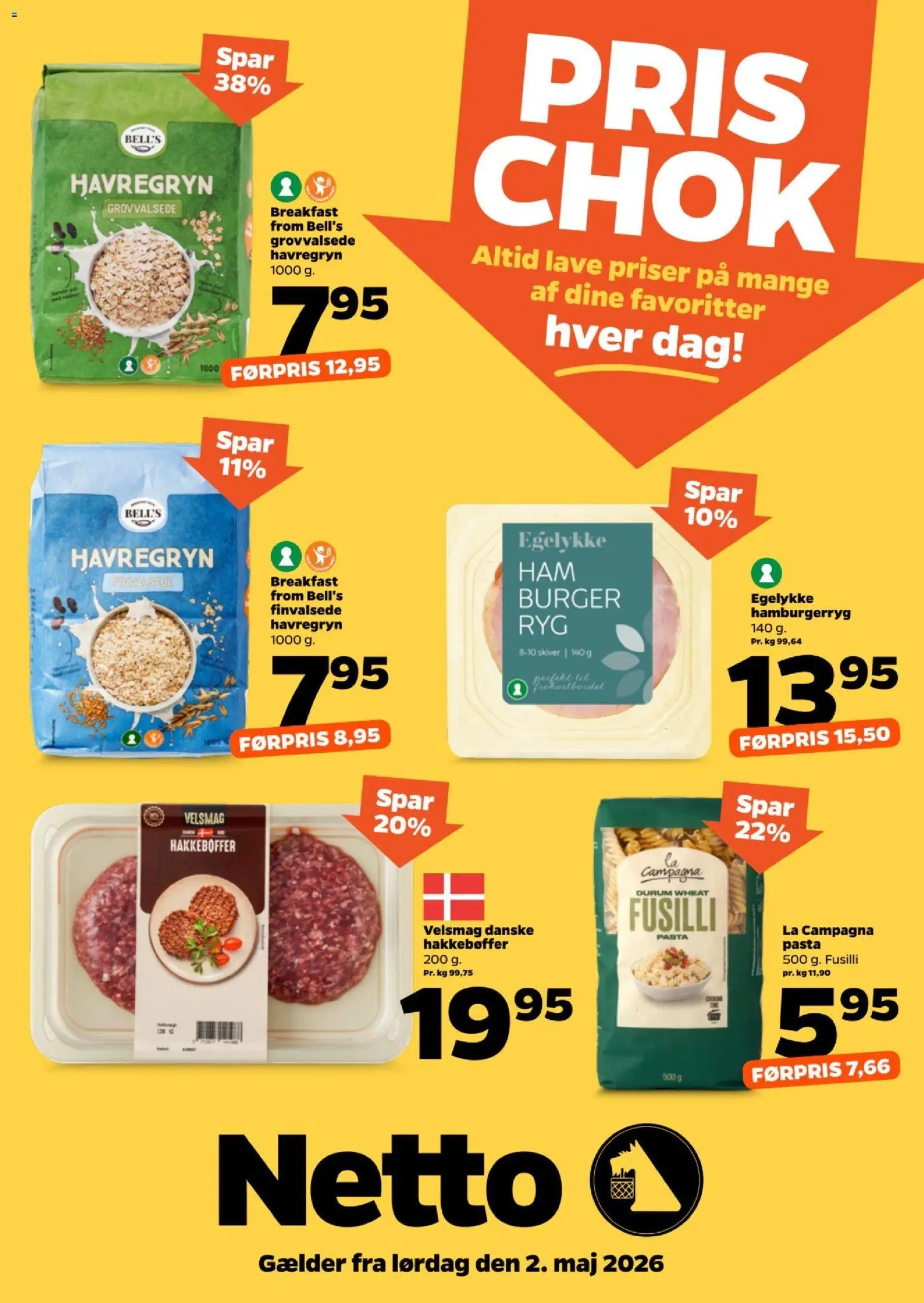 Eksempel på tilbudsavis Netto - Pris chok fra butik Netto gyldig fra 02/05/2026
