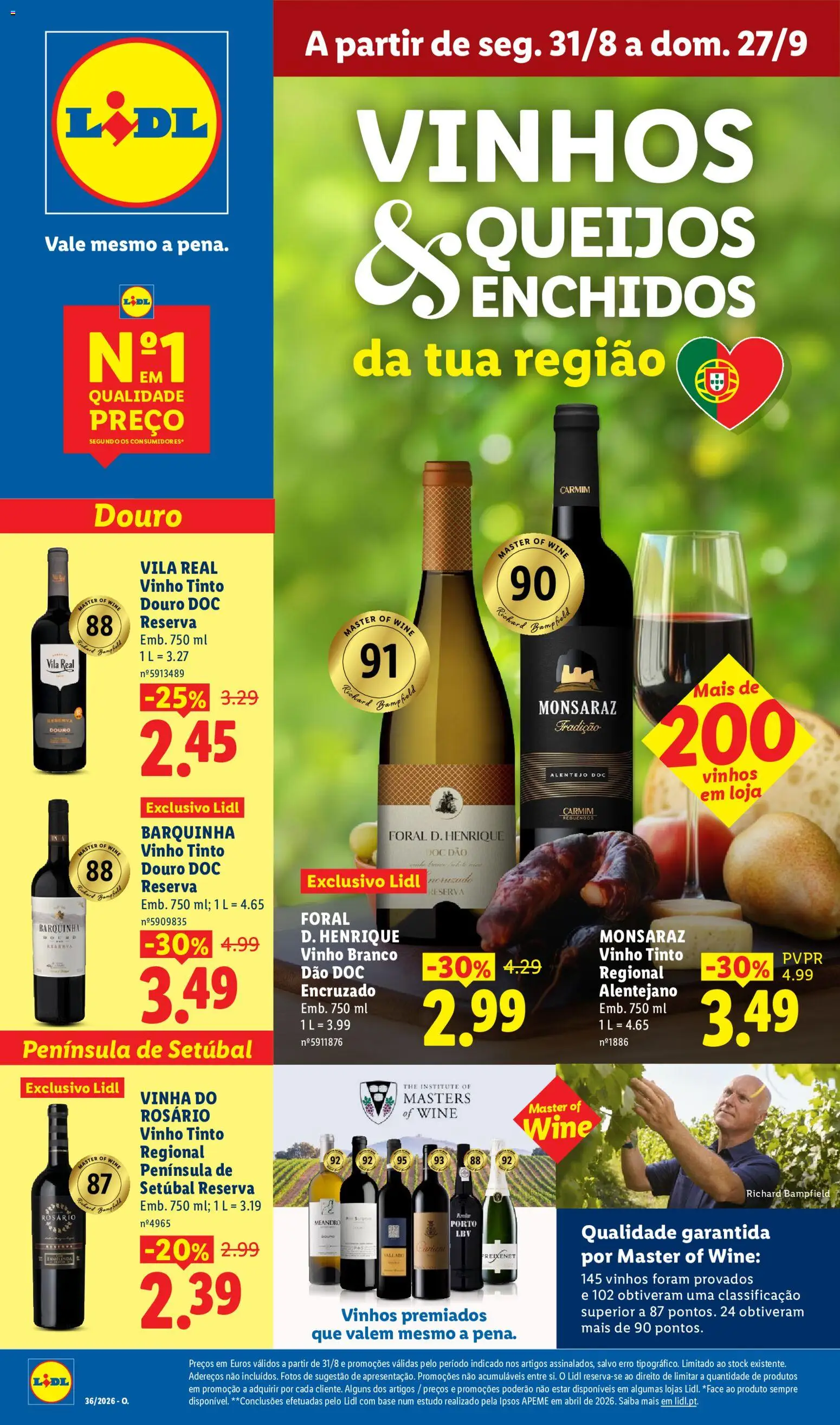 Pré-visualização do folheto da loja Lidl válida a partir de 31/08/2026 - Vinho, Base, Vinho tinto, Vinho branco