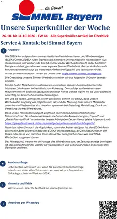 Vorschau von dem Prospekt des Geschäftes Simmel, gültig ab dem 26.10.2026