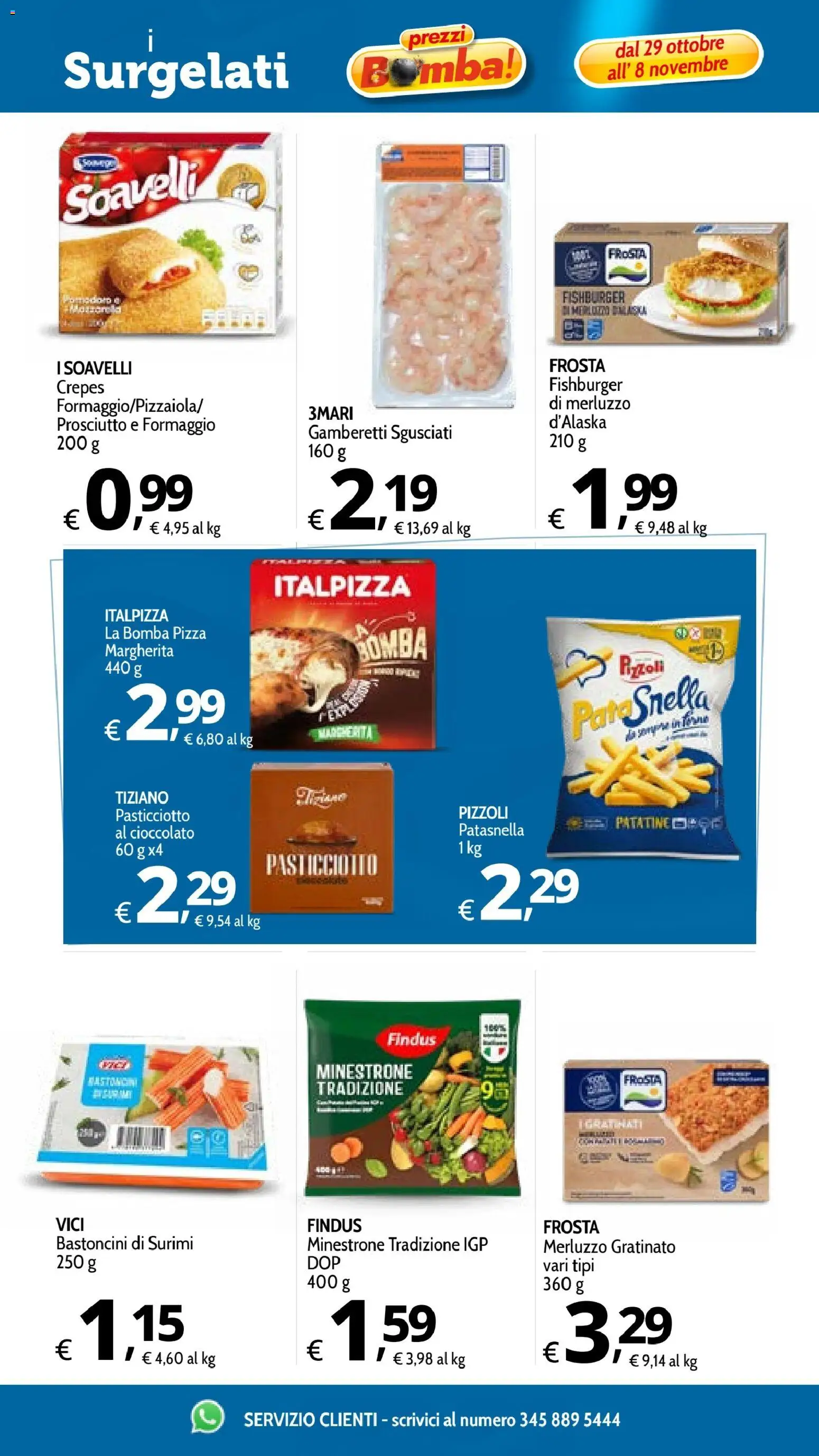 Anteprima dell'opuscolo Primo Prezzo volantino dal negozio Primo Prezzo valido da 29/10/2026 - Pizza, Cioccolato, Formaggio, Surimi, Prosciutto, Patatine, Gamberetti, Bastoncini di surimi