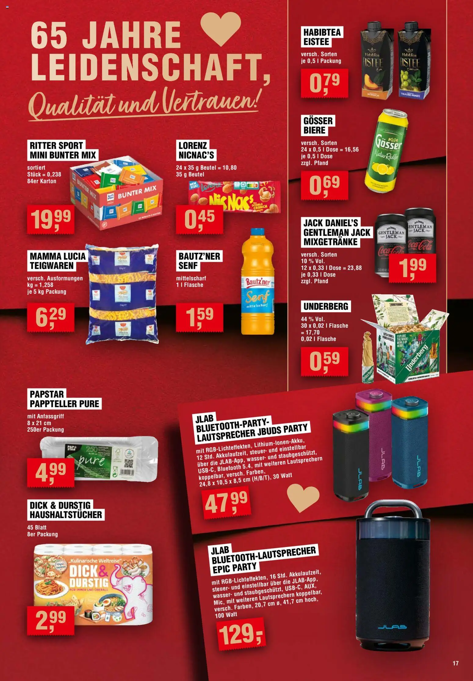 Vorschau von dem Prospekt des Geschäftes Handelshof, gültig ab dem 12.11.2026 - Wasser, Cola, Ritter sport, Lautsprecher, Underberg, Jack Daniel's