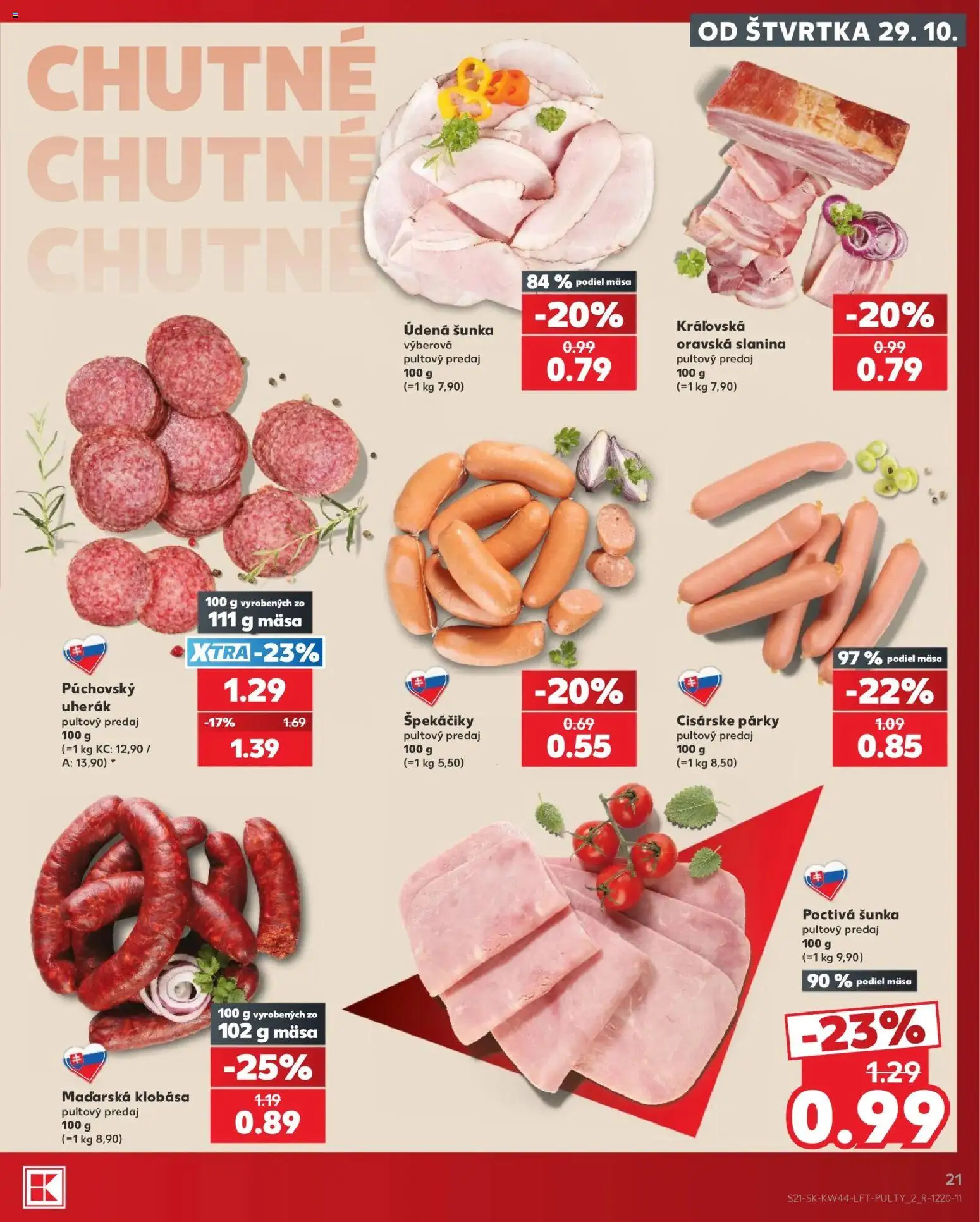 Náhľad Kaufland letáku platného od 29.10.2026 - Klobása, Šunka, Slanina, Párky, Špekáčiky
