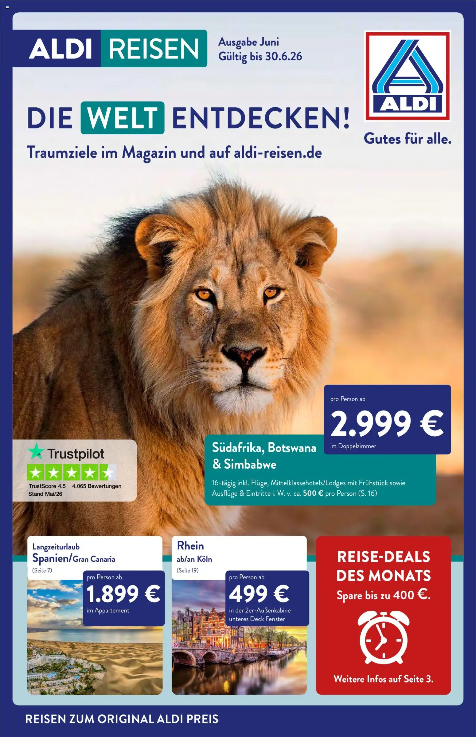Vorschau von dem Prospekt des Geschäftes Aldi Reisen, gültig ab dem 01.06.2026
