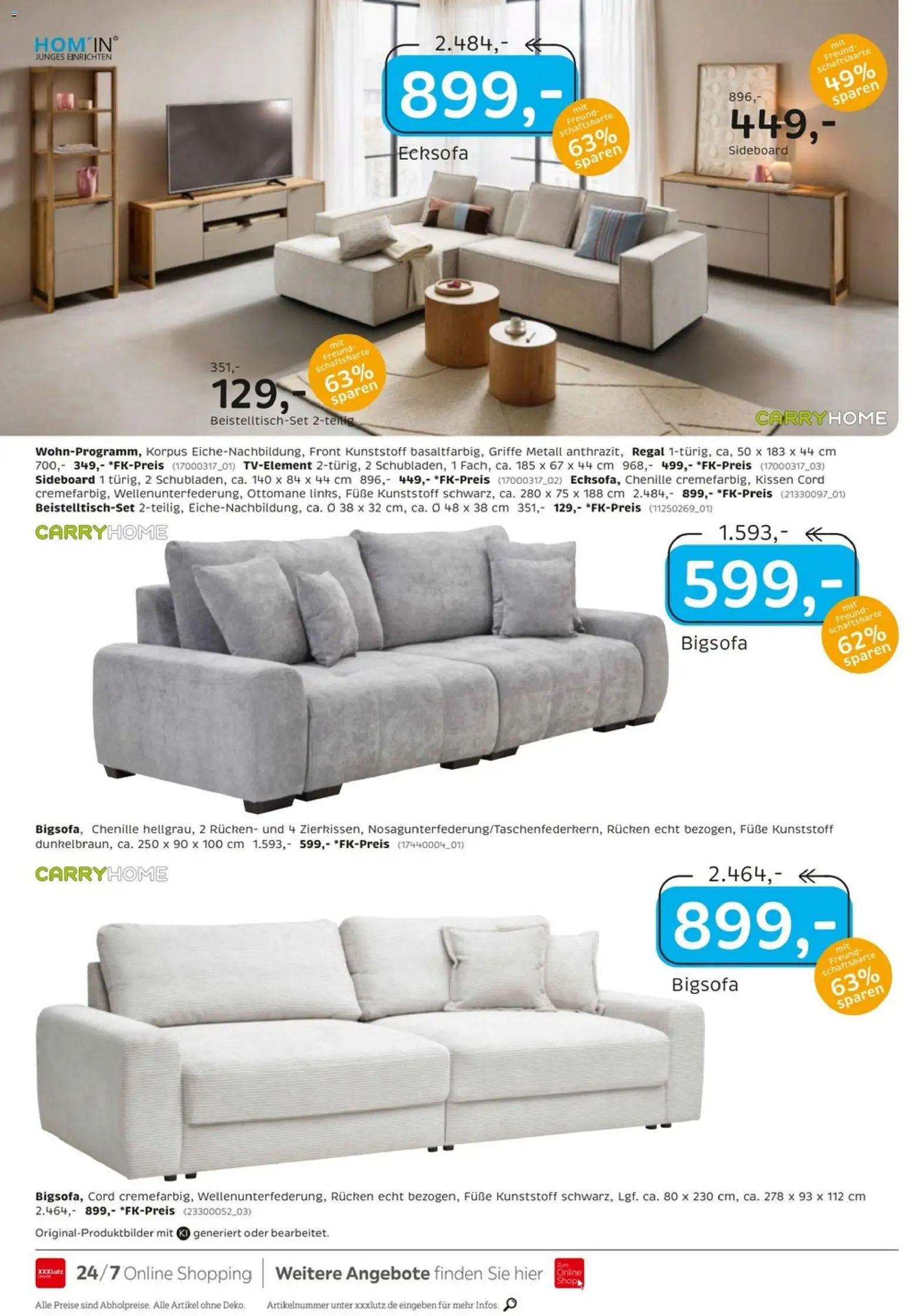 Vorschau von dem Prospekt des Geschäftes XXXLutz, gültig ab dem 24.10.2026 - Sideboard, Ecksofa, Regal, Bigsofa, Kissen