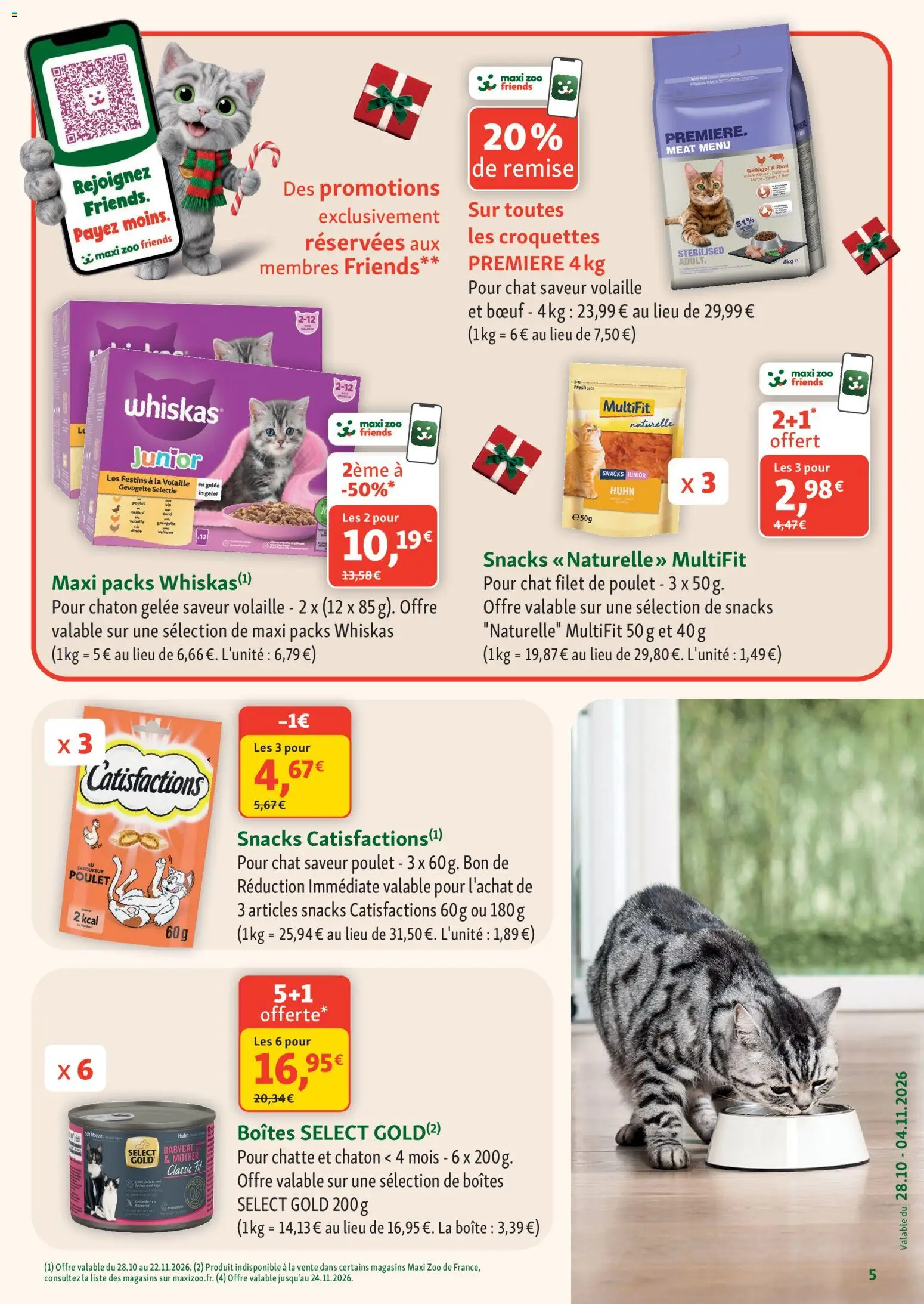 Prévisualisation de Maxi ZOO catalogue du magasin Maxi ZOO formulaire valide 28/10/2026 - Snacks, Poulet, Canard, Dinde, Croquettes, Volaille, Gelée