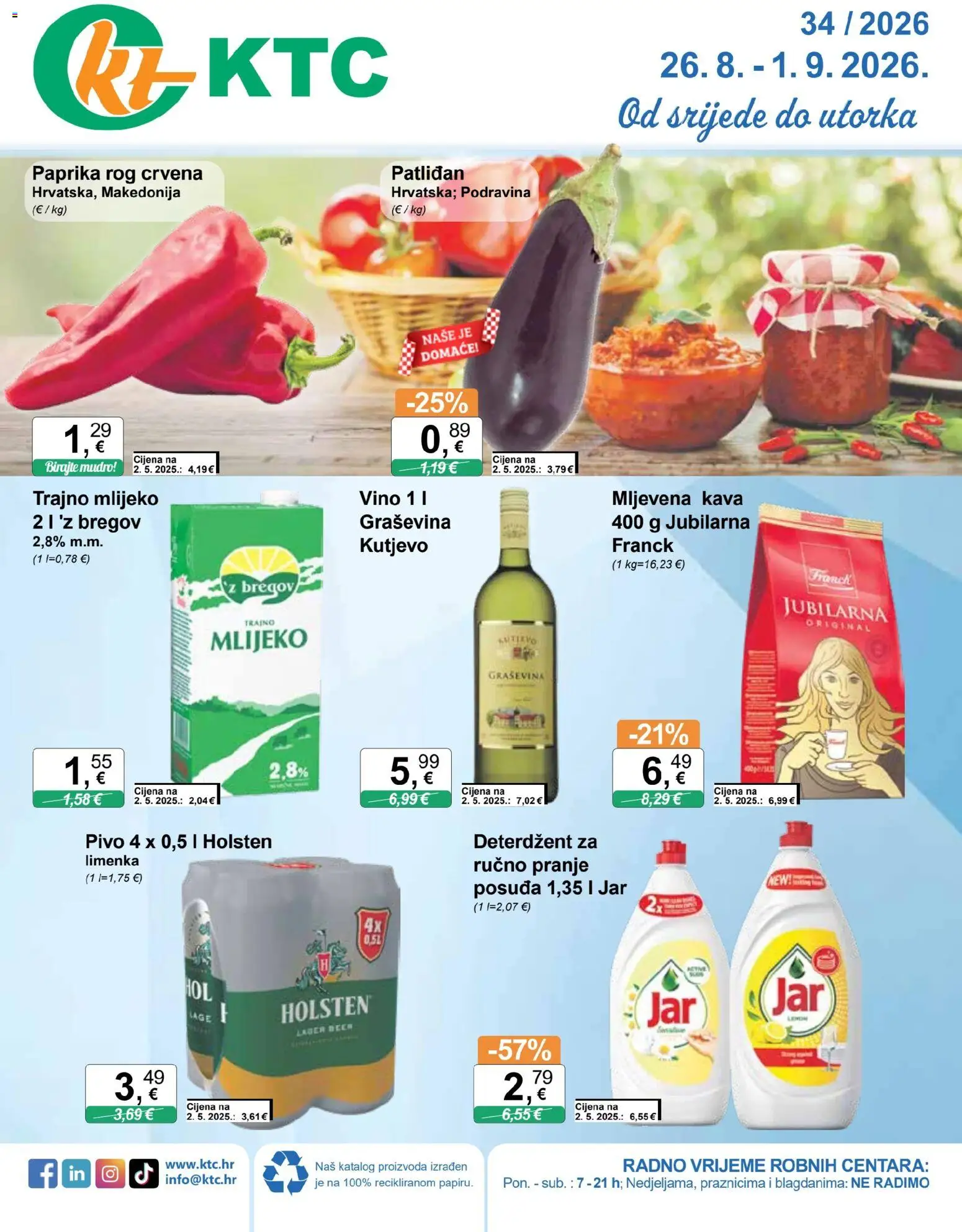 Pregled letka KTC Katalog trgovine KTC vrijedi od 26.08.2026