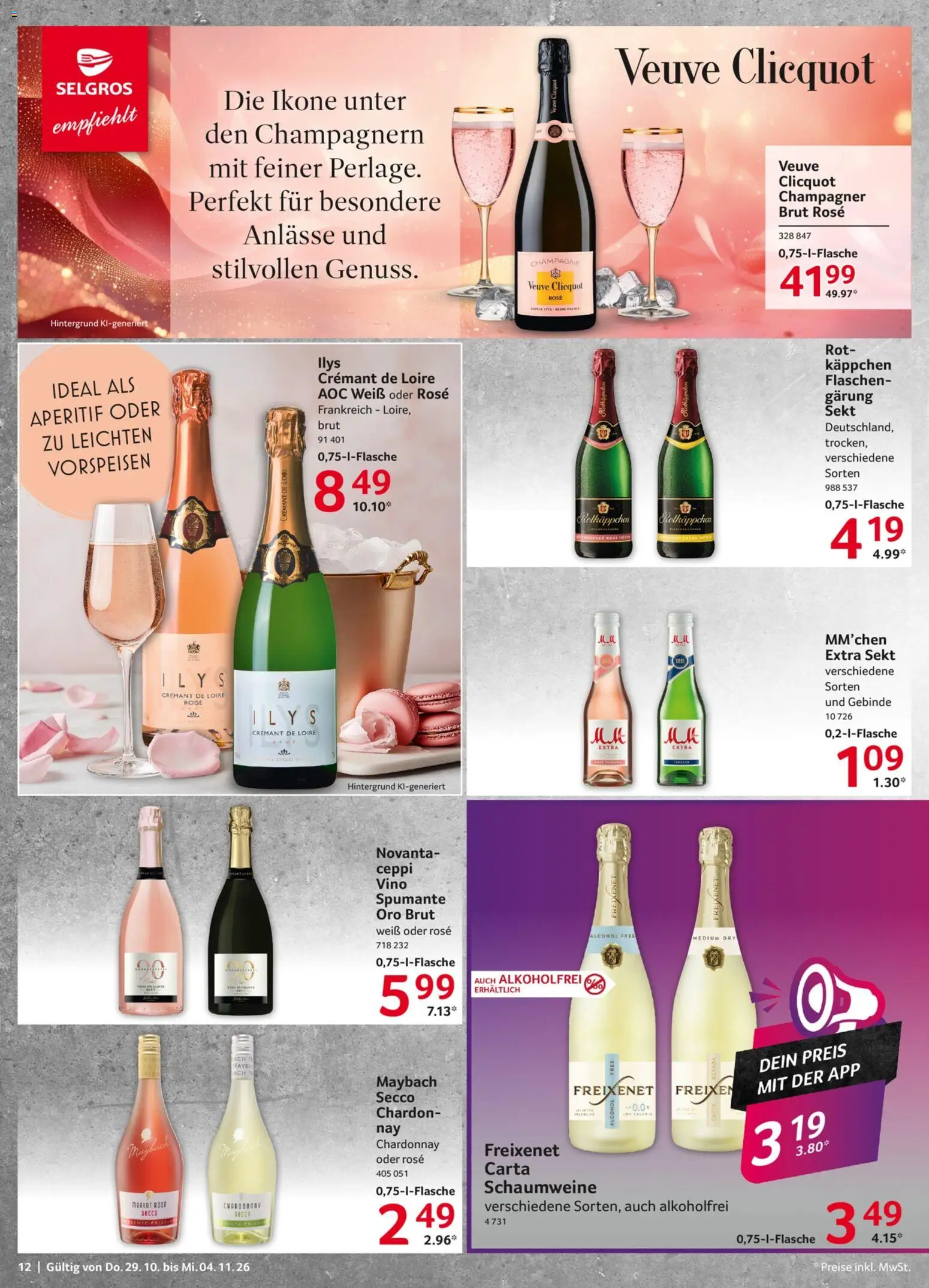 Vorschau von dem Prospekt des Geschäftes Selgros, gültig ab dem 29.10.2026 - Rotkäppchen, Sekt, Freixenet, Merlot