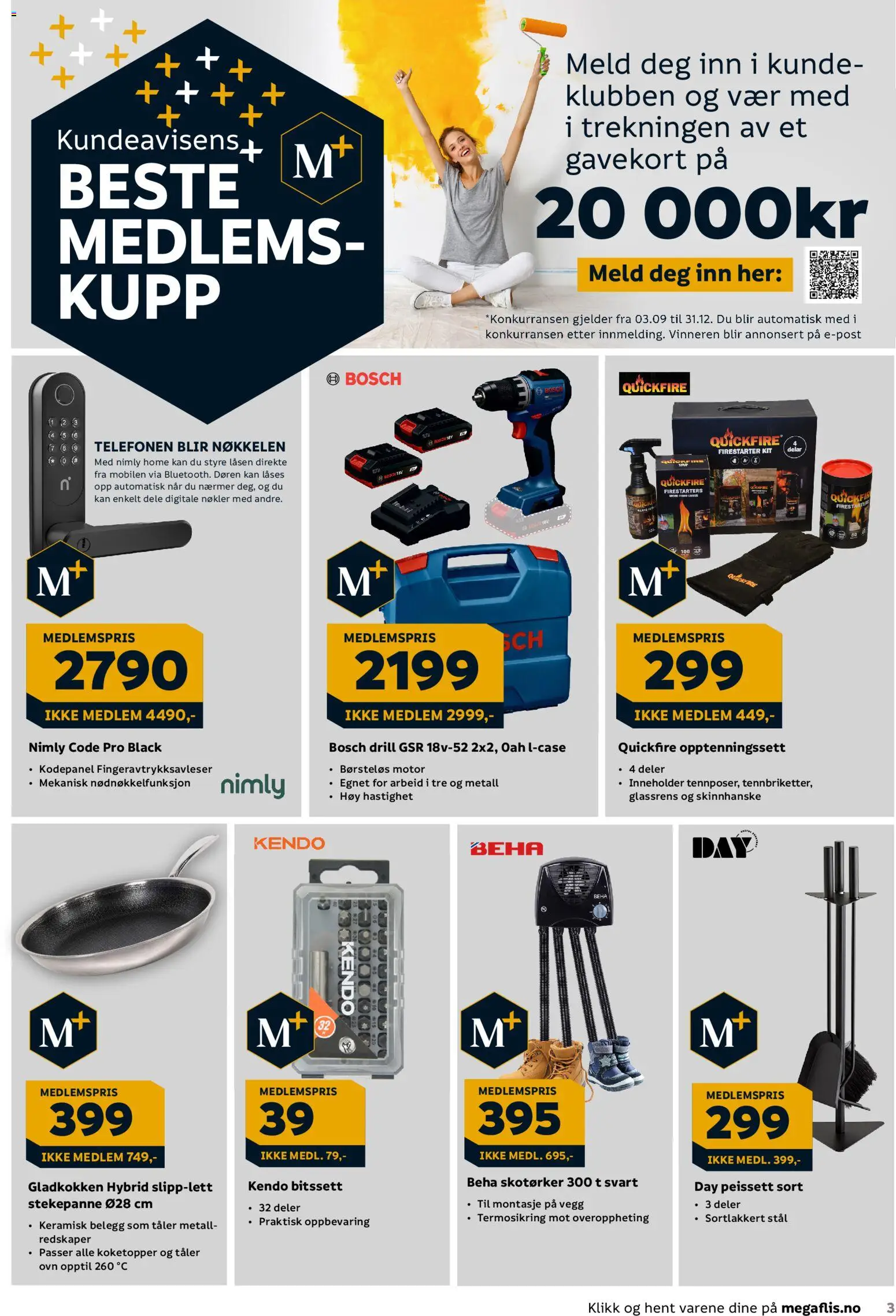 Forhåndsvis Megaflis kundeavis fra butikk Megaflis gyldig fra 15/10/2026 - Stekepanne, Drill, Skotørker, Ovn