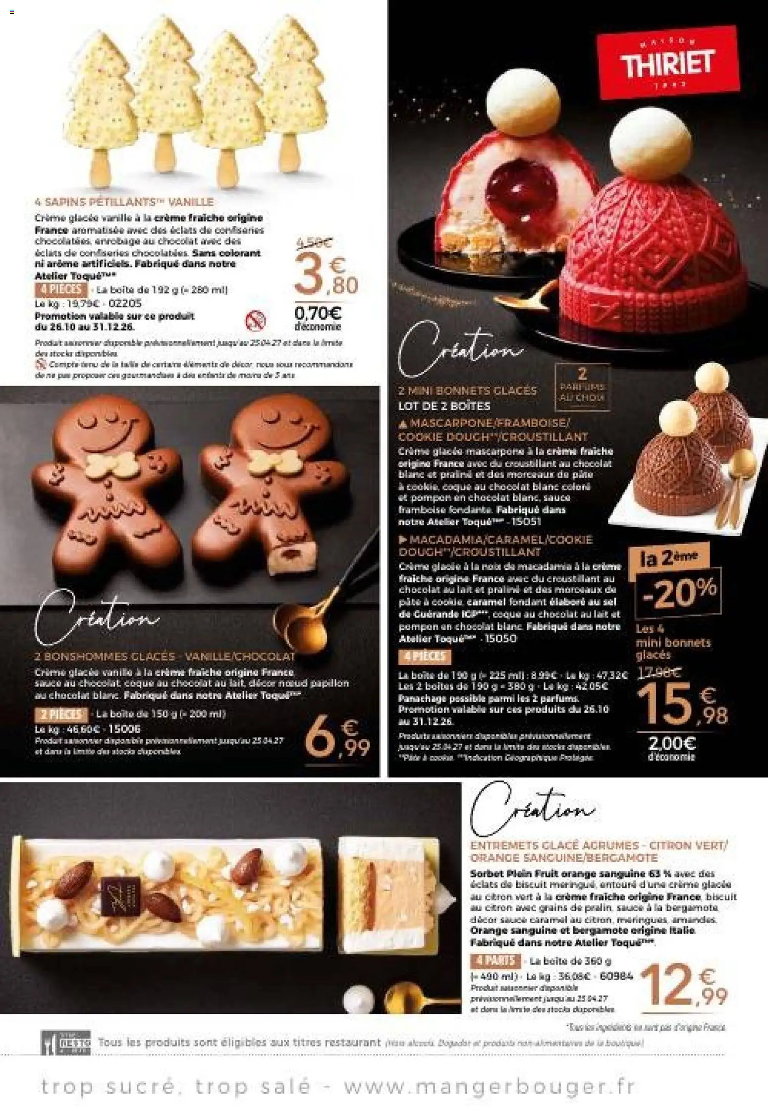 Prévisualisation de Thiriet catalogue du magasin Thiriet formulaire valide 26/10/2026 - Orange, Chocolat, Bergamote, Lait, Pâte, Amandes, Crème, Sel