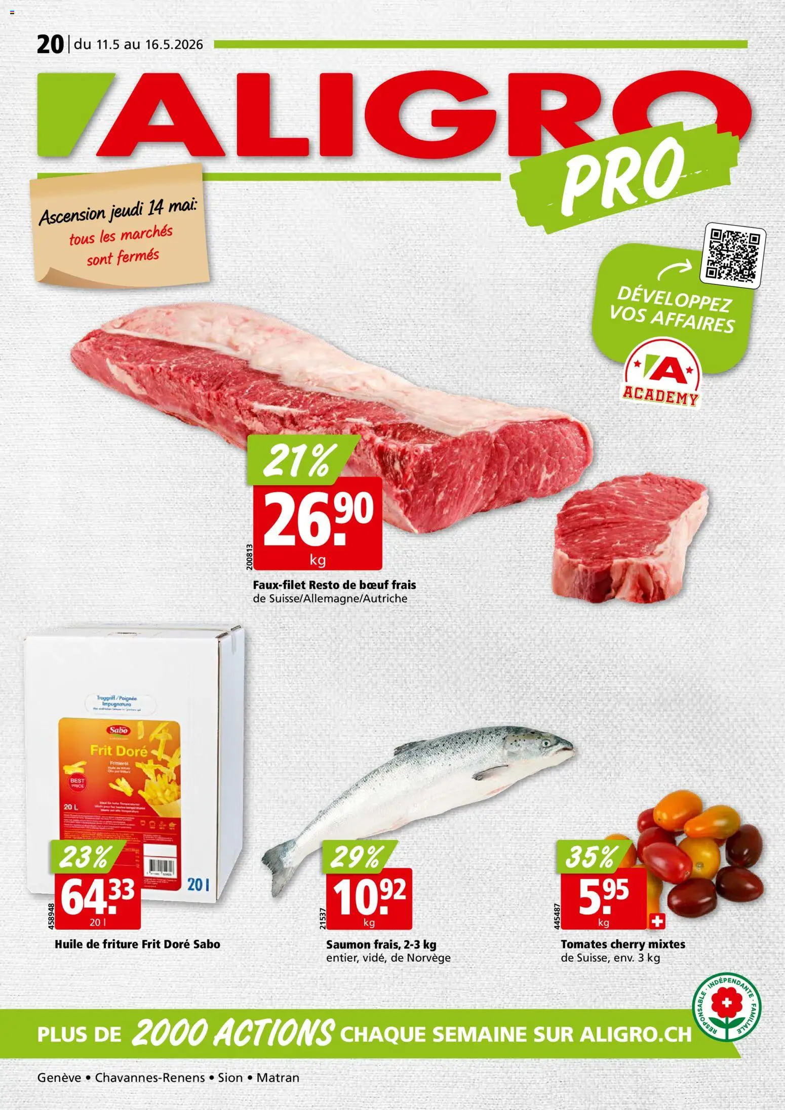 Vorschau des Merkblatts Aligro aktionen Chavannes, Matran, Genève, Sion vom Shop Aligro gültig von 11.05.2026 bis 16.05.2026