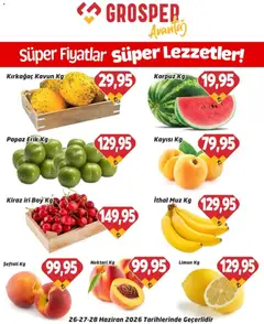 Grosper Grosper - Sebze ve meyve 26.06.2026 - Broşürünün önizlemesi