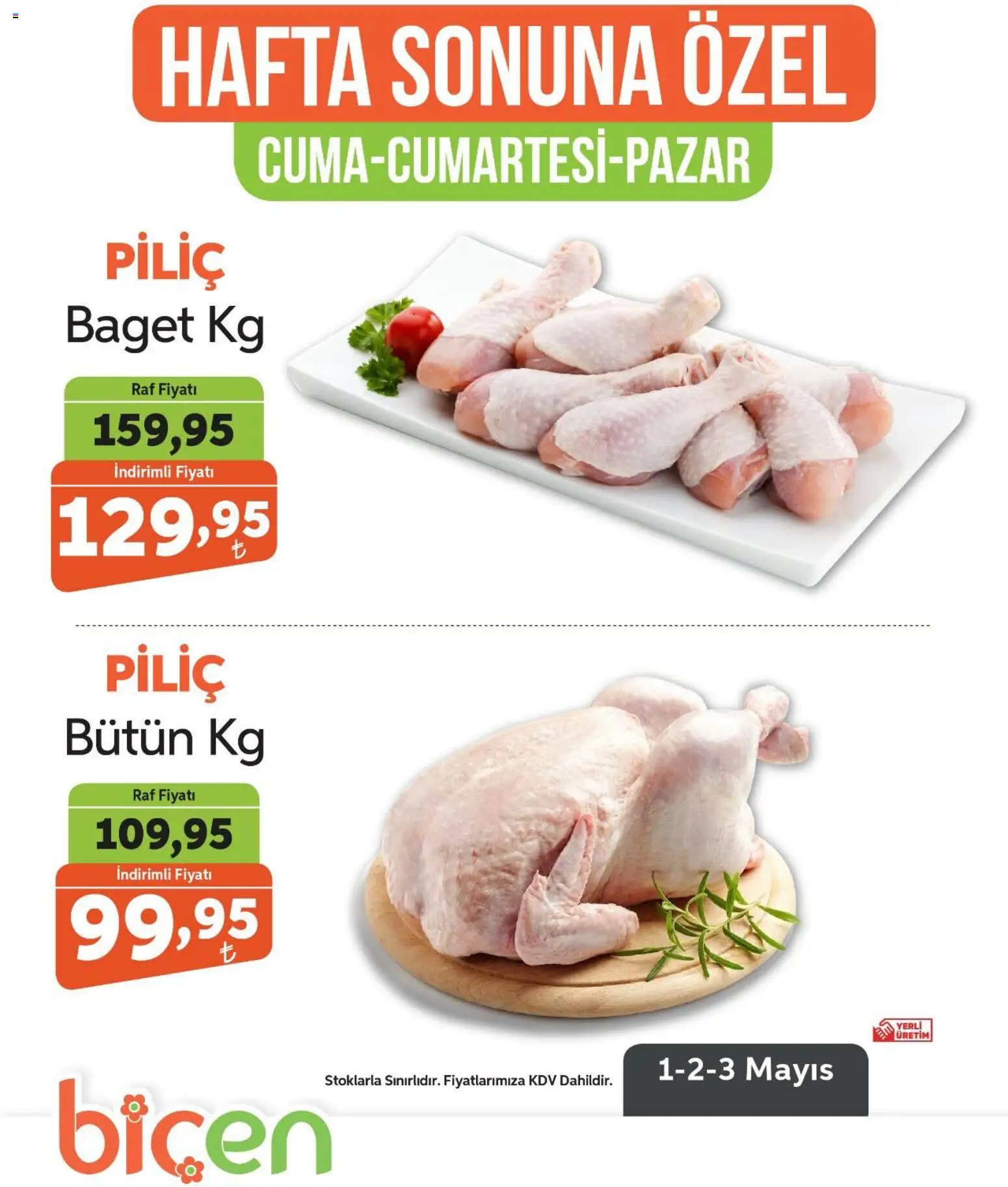 Biçen Market Biçen Market - Hafta Sonuna Özel - Piliç 01.05.2026 - Broşürünün önizlemesi
