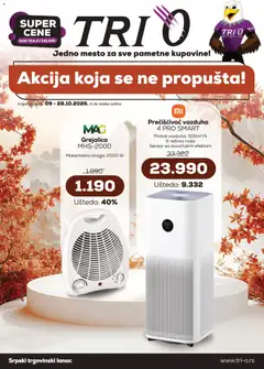 Pregled Tri O kataloga - važi od 09.10.2026